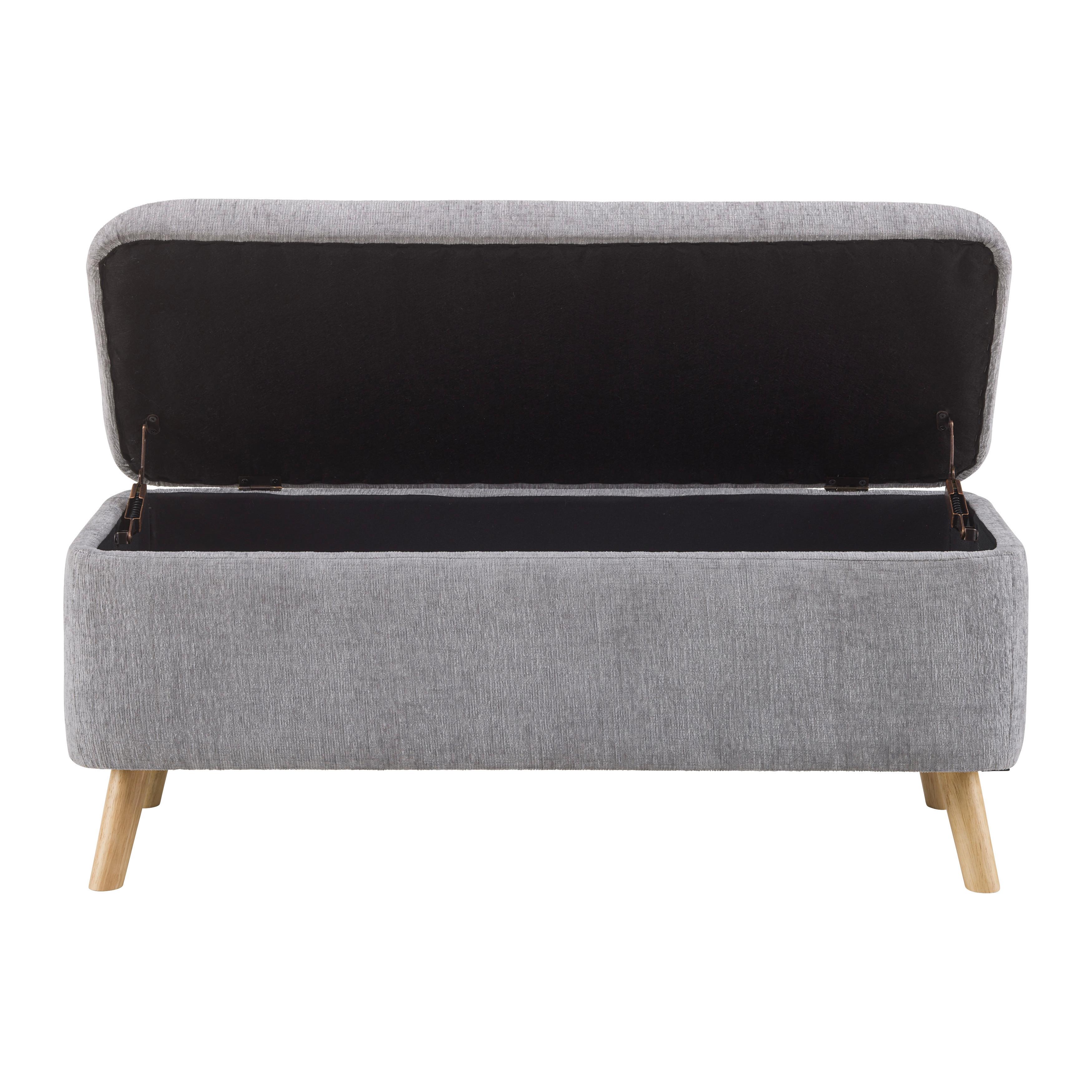 SITTBÄNK JENSON -EXKLUSIV- - grå/naturfärgad, Modern, trä/textil (100/43/40cm) - Mömax