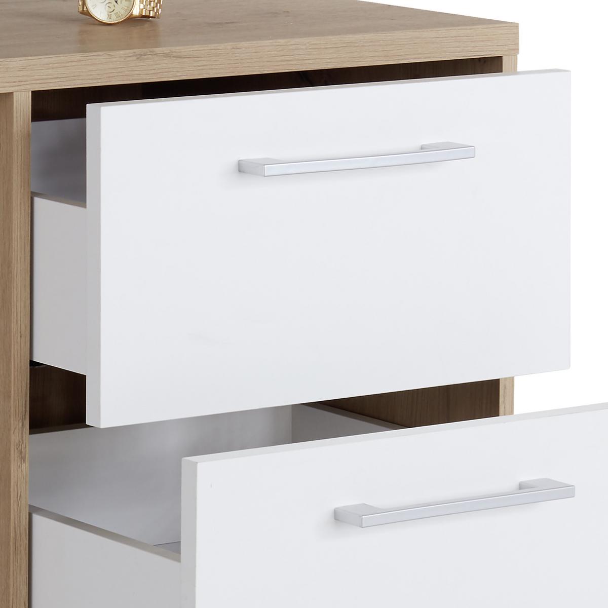 Radni Stol Box - boje hrasta/boje aluminija, Moderno, drvni materijal/plastika (123,4/73/50cm) - Modern Living