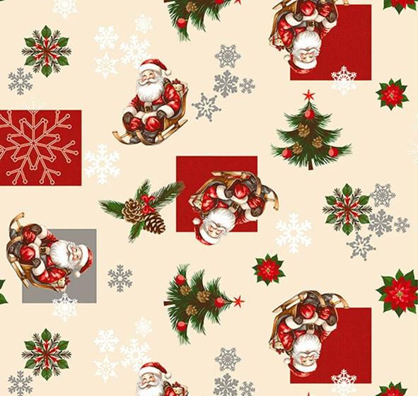Asztalterítő Santa 140/200 - bézs/borvörös, textil (140/0,5/200cm)