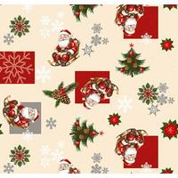 Asztalterítő Santa 140/200 - bézs/borvörös, textil (140/0,5/200cm)