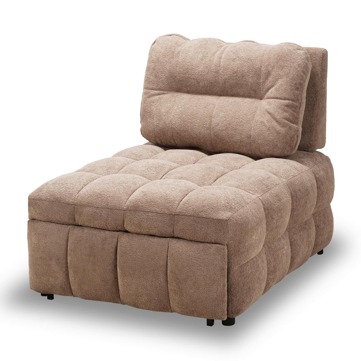 Schlafsessel Liara Webstoff Mokka - Schwarz/Mokka, MODERN, Holz/Textil (88/87/110cm) - Bessagi Home