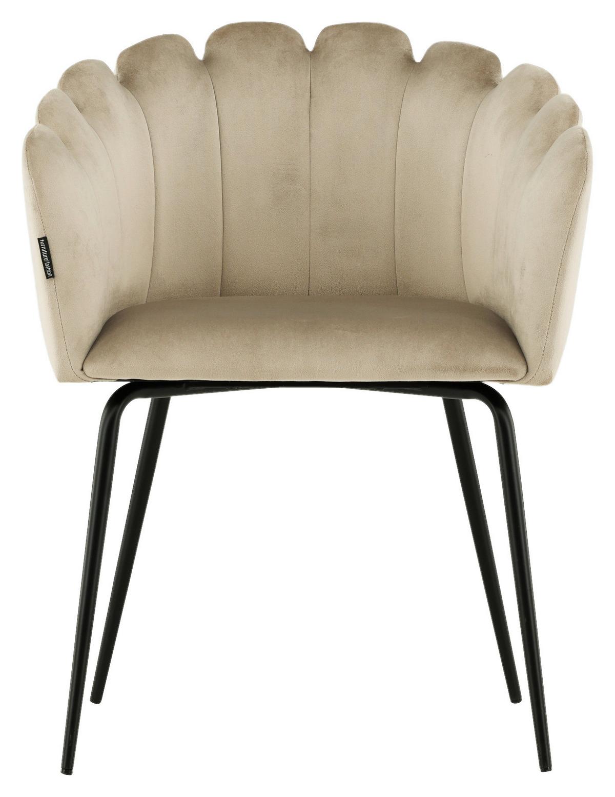 STUHL LIMHAMN - Beige/Schwarz, Design, Textil/Metall (52/76.5/51cm) - Livetastic