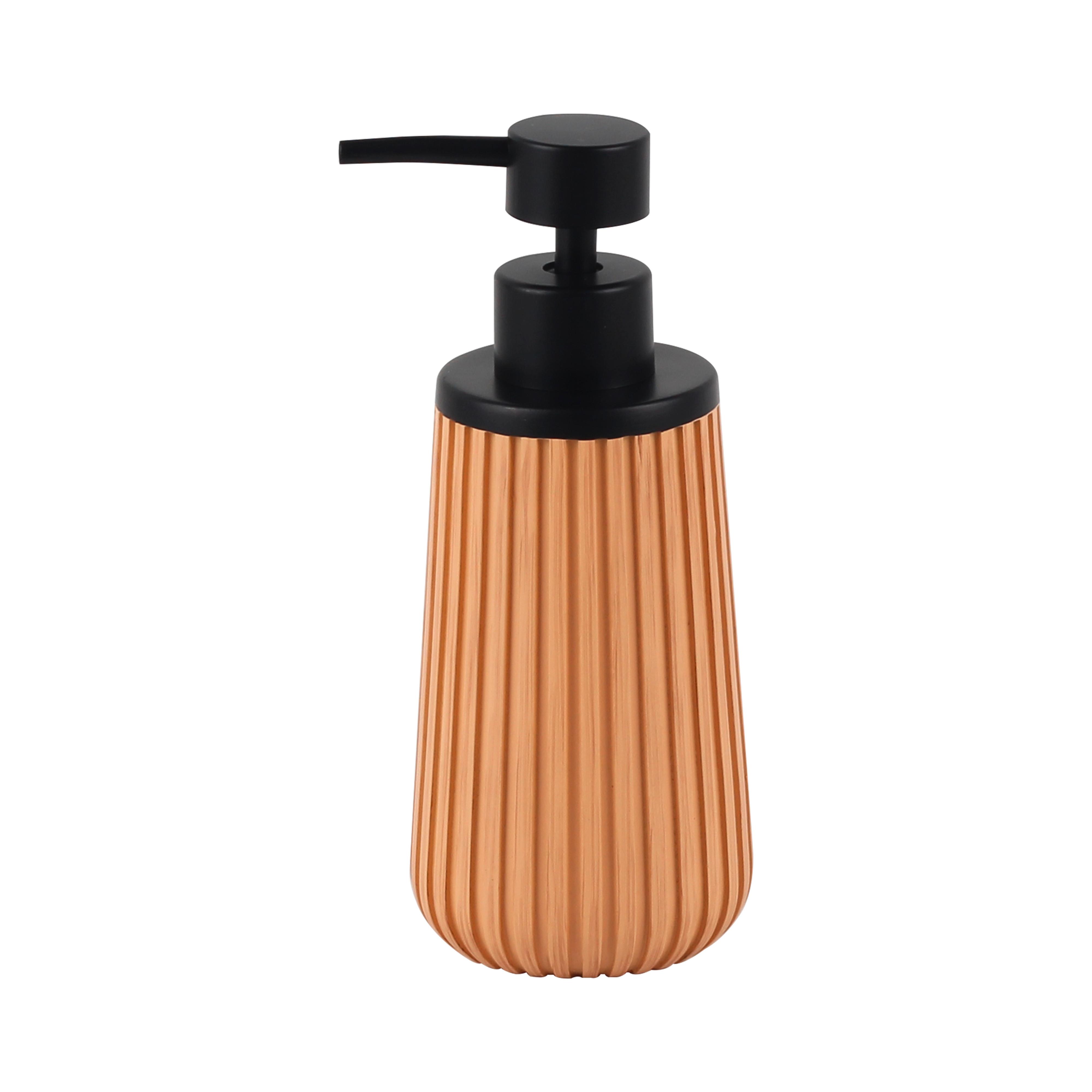 Seifenspender Loft Schwarz/Sandfarben - Sandfarben/Schwarz, MODERN, Kunststoff (7,5/18cm) - Mömax