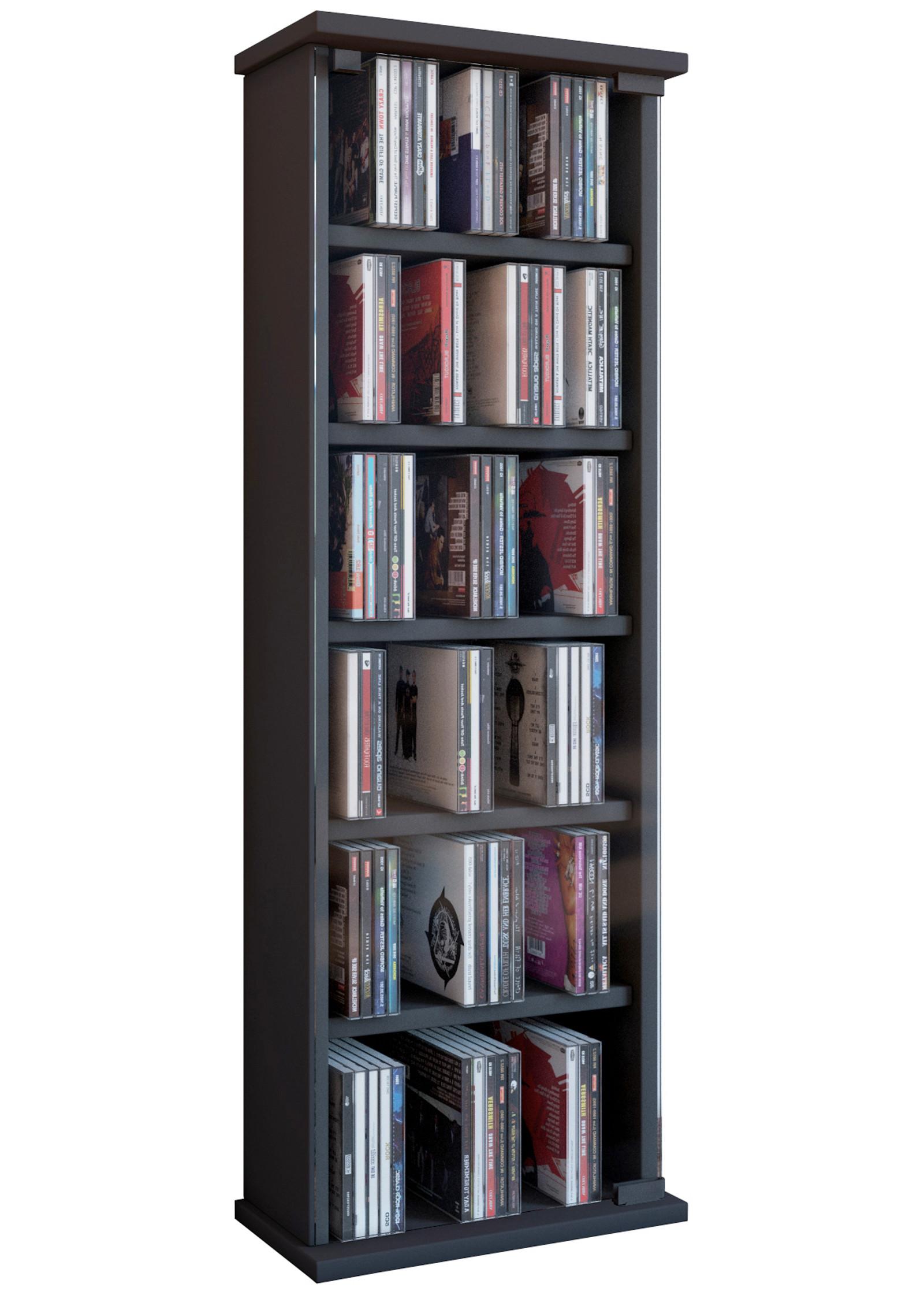 CD-Regal Vetro in Schwarz, B: 31 cm - Schwarz, KONVENTIONELL, Glas/Holzwerkstoff (31/92/18cm) - MID.YOU