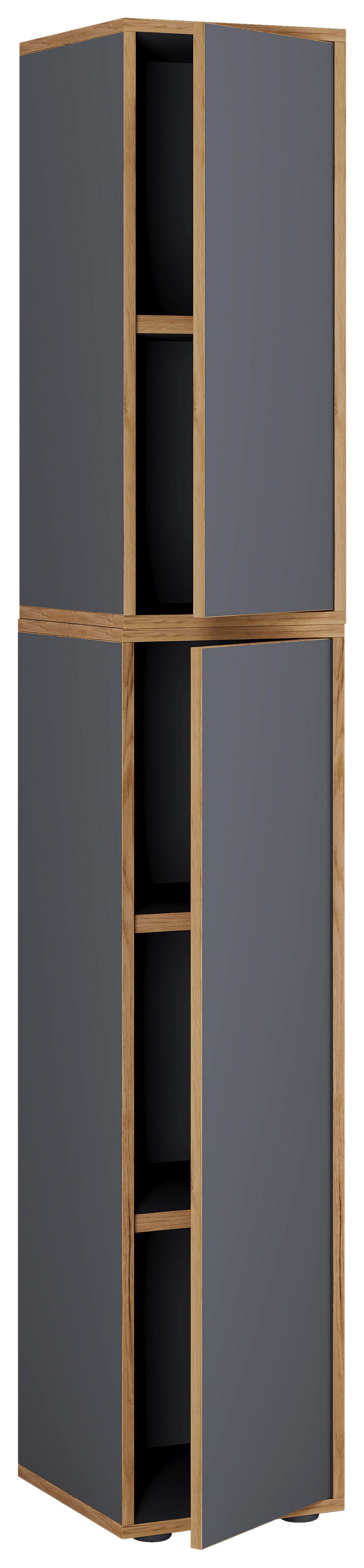 Aktenschrank Salia B30 - Honigeiche/Anthrazit, Design, Holzwerkstoff (30cm) - P & B