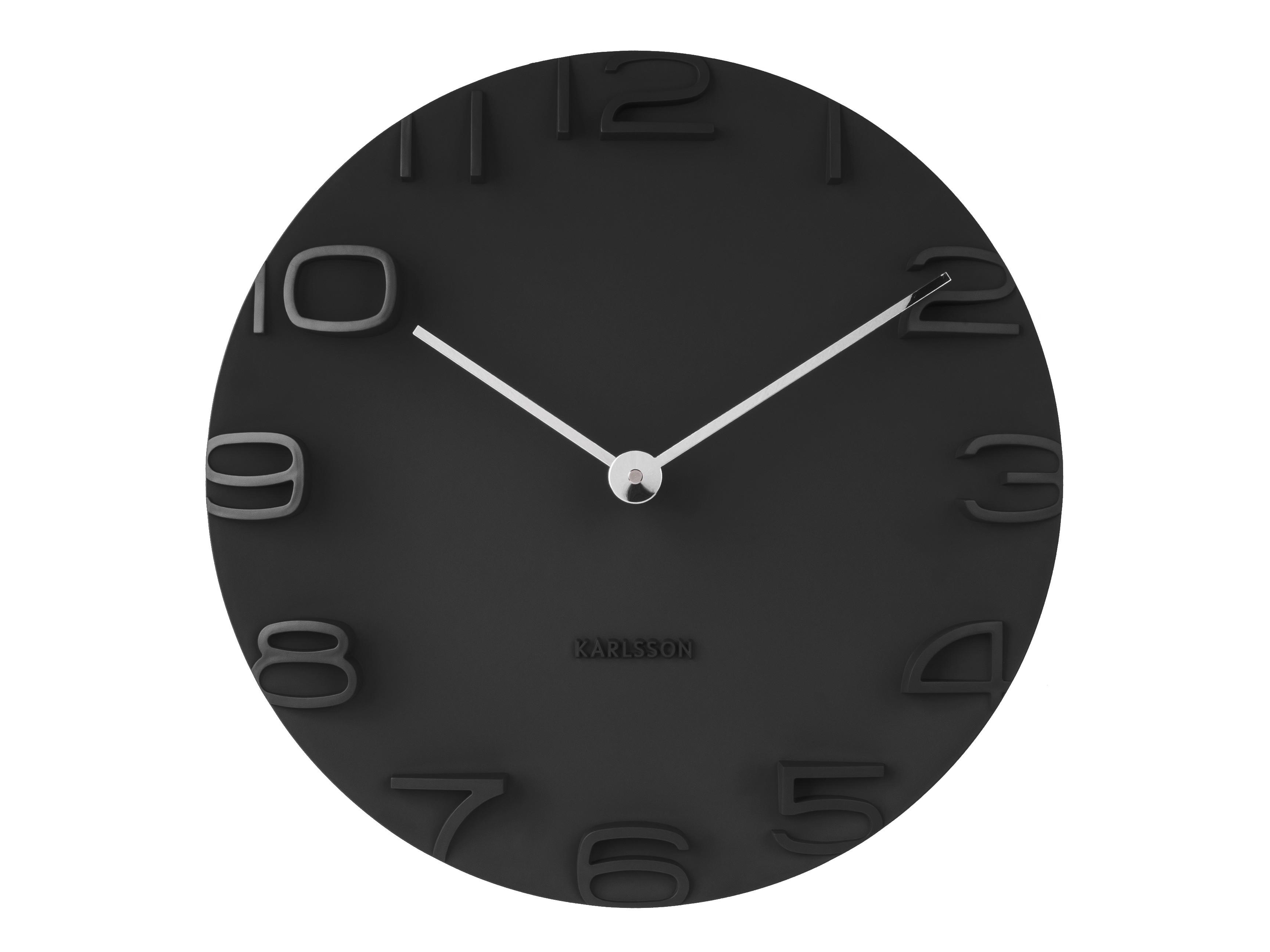 ZEGAR ŚCIENNY KA5311BK - czarny, Basics, tworzywo sztuczne (42/42/5cm) - Karlsson