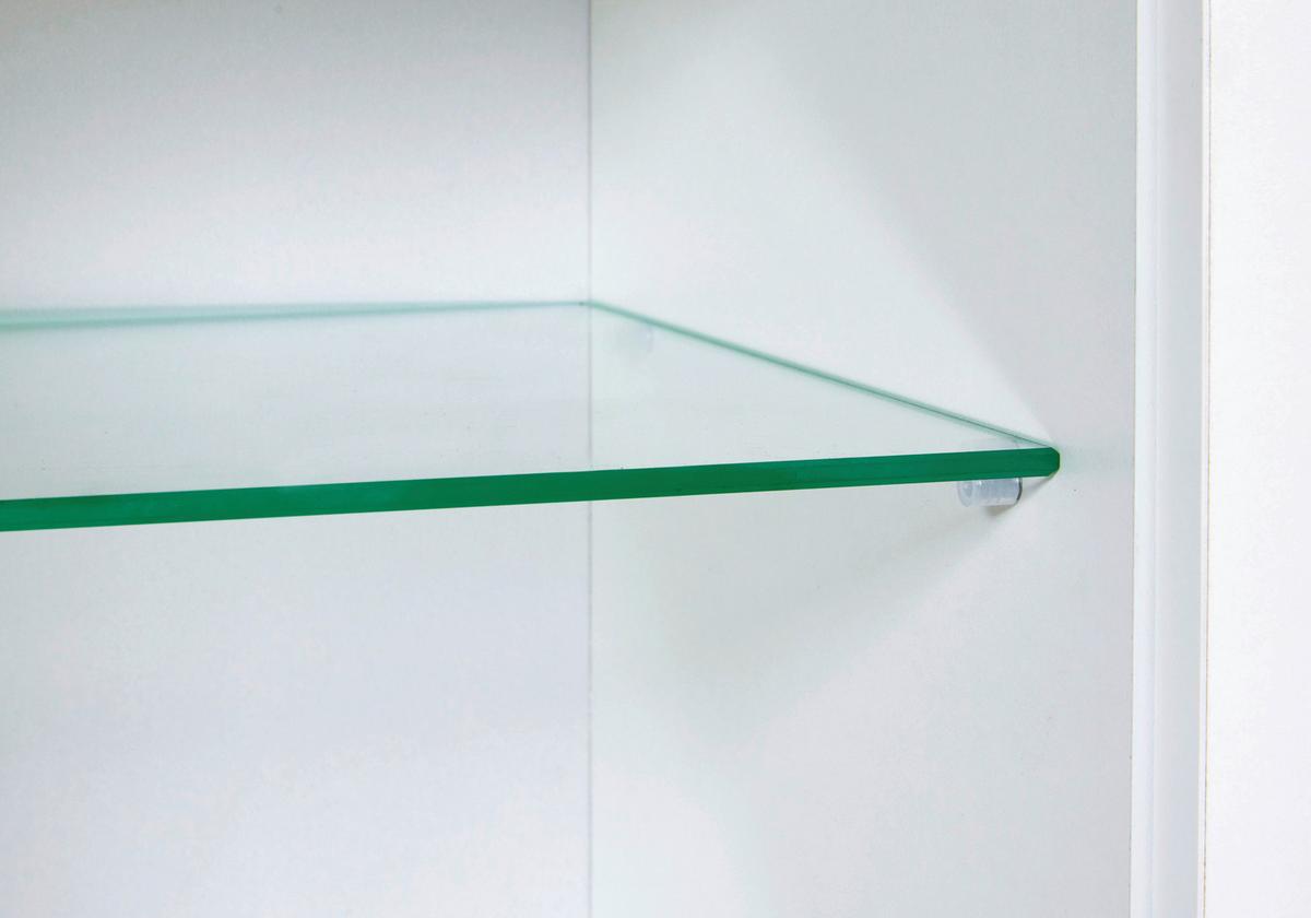 Hängeschrank Sicilia Weiß/Eiche Artisan - Silberfarben/Weiß, MODERN, Glas/Holzwerkstoff (130,3/57,5/33cm) - Mömax