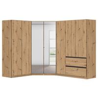 Kotna Omara Za Oblačila Costa, Barva Hrasta - barve kroma/siva, Moderno, leseni material (208/197/253cm) - Rauch Möbel