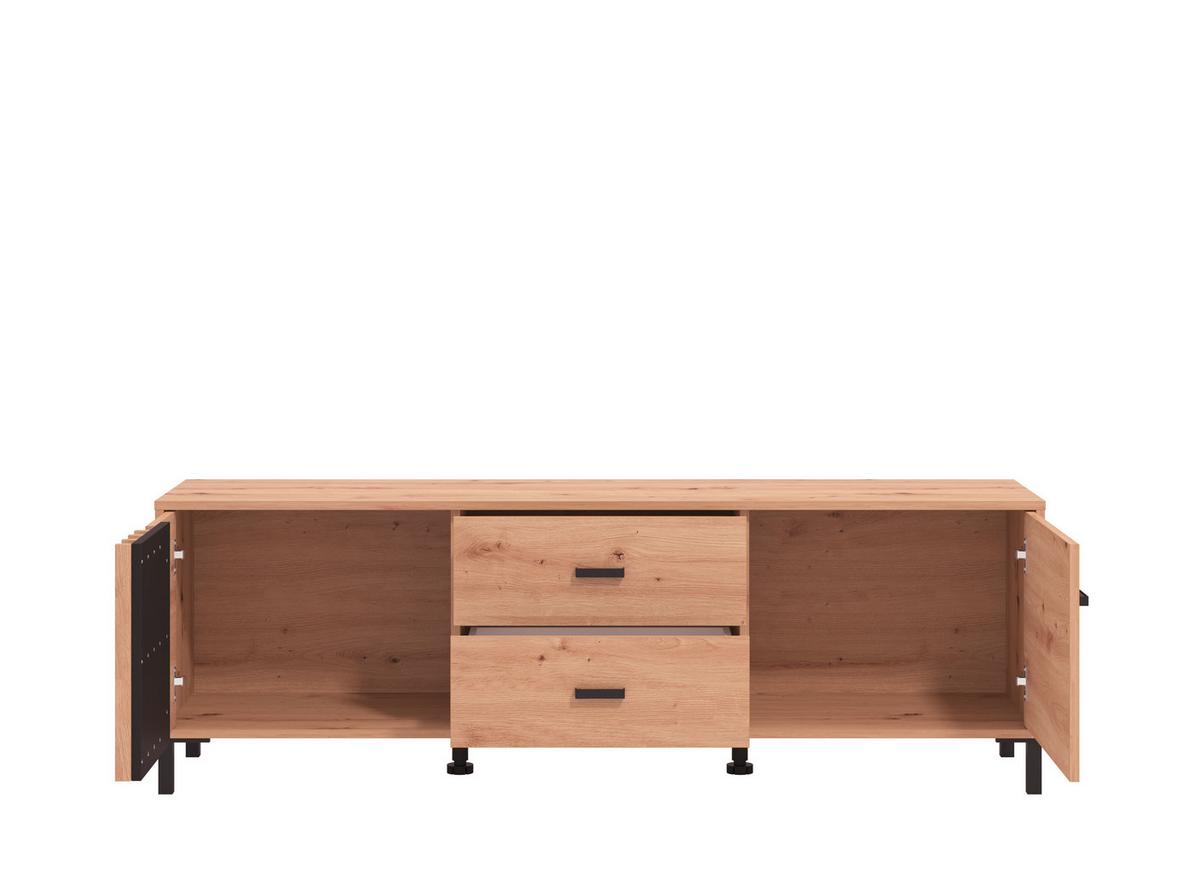 TV-Element Laval Schwarz/Eiche Artisan - Schwarz/Eiche Artisan, MODERN, Holzwerkstoff/Kunststoff (157/52/40cm) - P & B