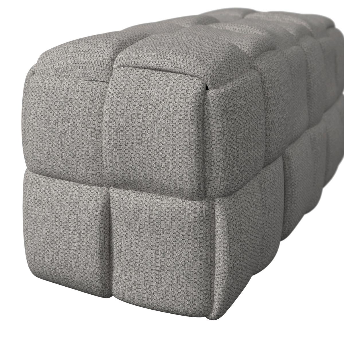 Bettbank Ella Bouclé Grau - Schwarz/Grau, MODERN, Holz/Kunststoff (110/45/45cm) - Bessagi Home