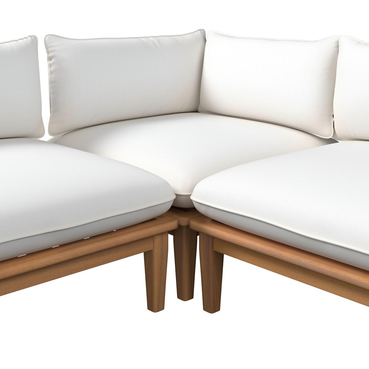 Loungegarnitur Chris Akazie/Beige Echtholz - Beige/Akaziefarben, MODERN, Holz (80/80/26cm) - Mömax