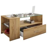 Couchtisch Tindala Honigeiche - Eichefarben/Honig, Basics, Glas/Holzwerkstoff (50/100/45cm) - MID.YOU