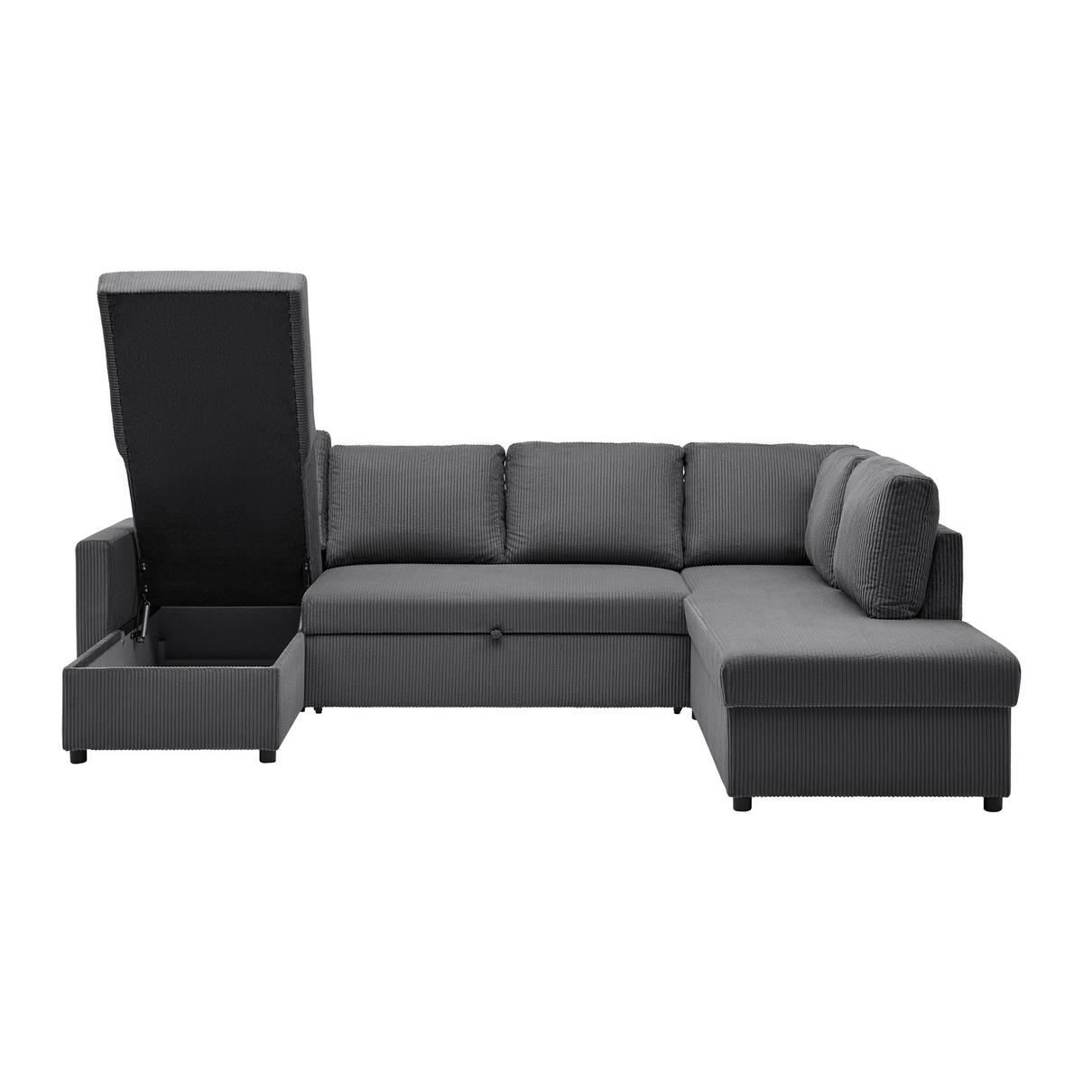 Sarokkanapé Martina - antracit, Modern, faalapú anyag/textil (276/89/204cm) - Mömax