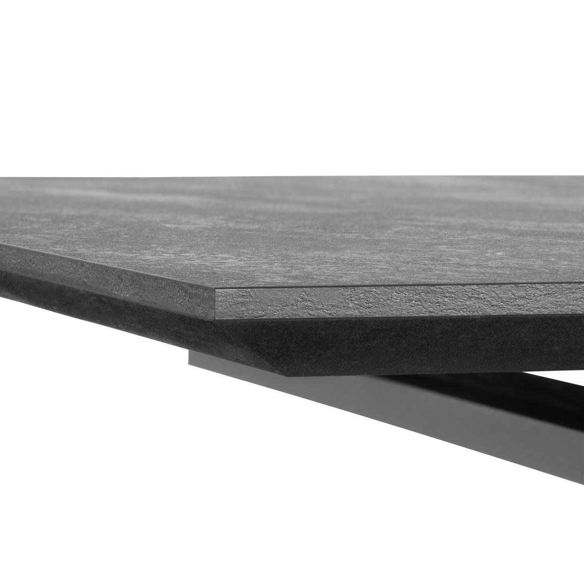Ausziehtisch Dinner Konzept 3 Schwarz ca. 160x74,5x90cm - Schwarz, Modern, Holzwerkstoff/Metall (160/90/74,5cm) - Mömax