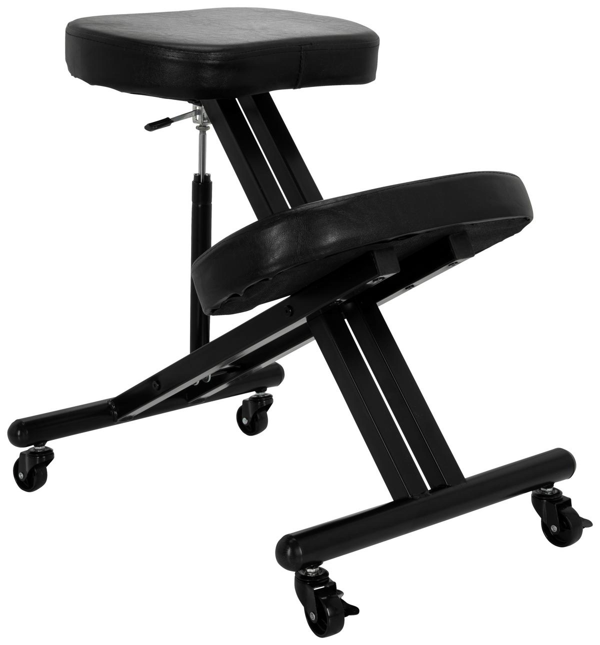 Pisarniški Stolček Otrhoni, Črna - črna, Basics, kovina/umetna masa (46/54-65/63cm) - MID.YOU