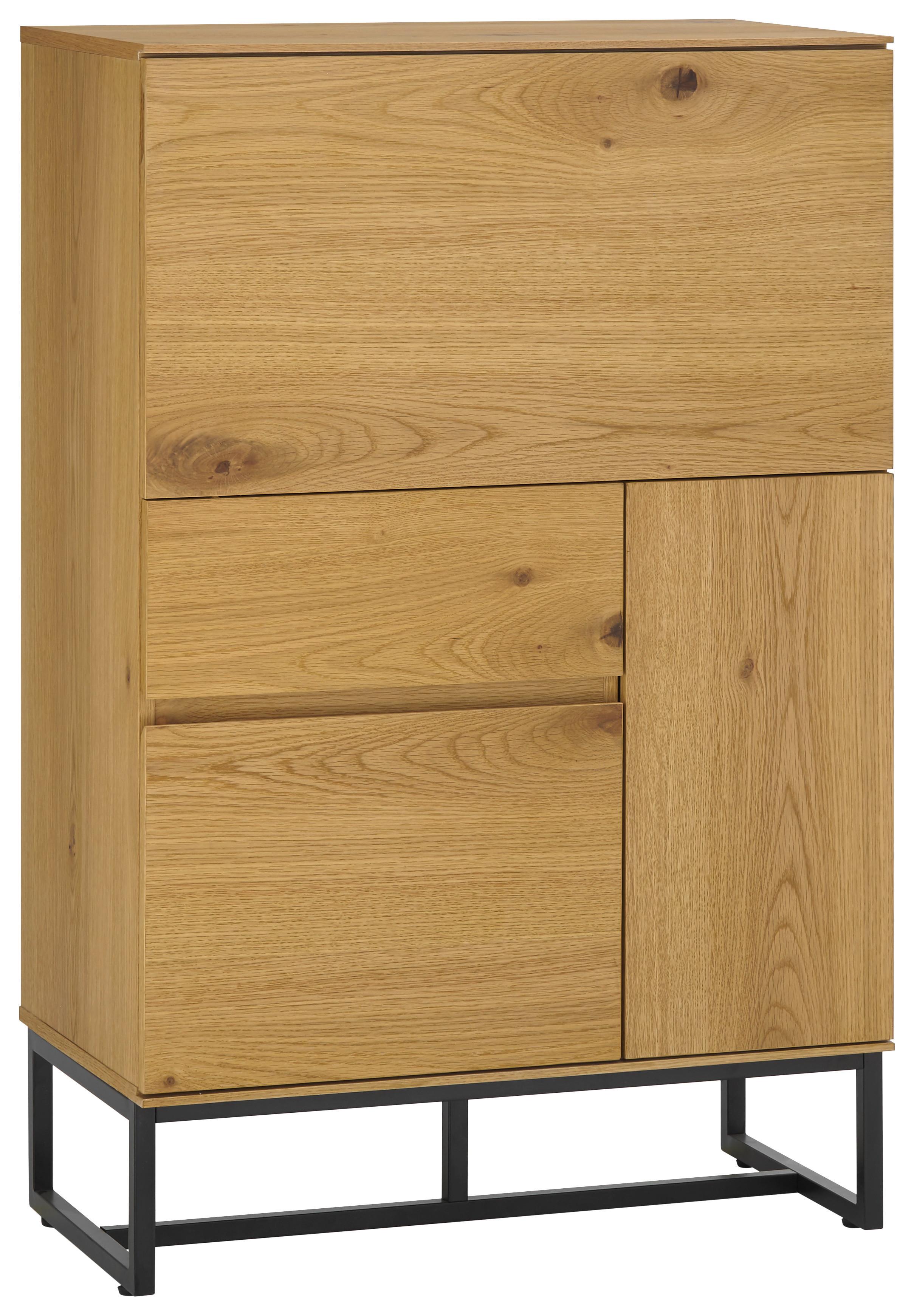SEKRETARZYK JEREZ - kolor naturalny/czarny, Modern, materiał drewnopochodny (75/114/40cm) - Livetastic