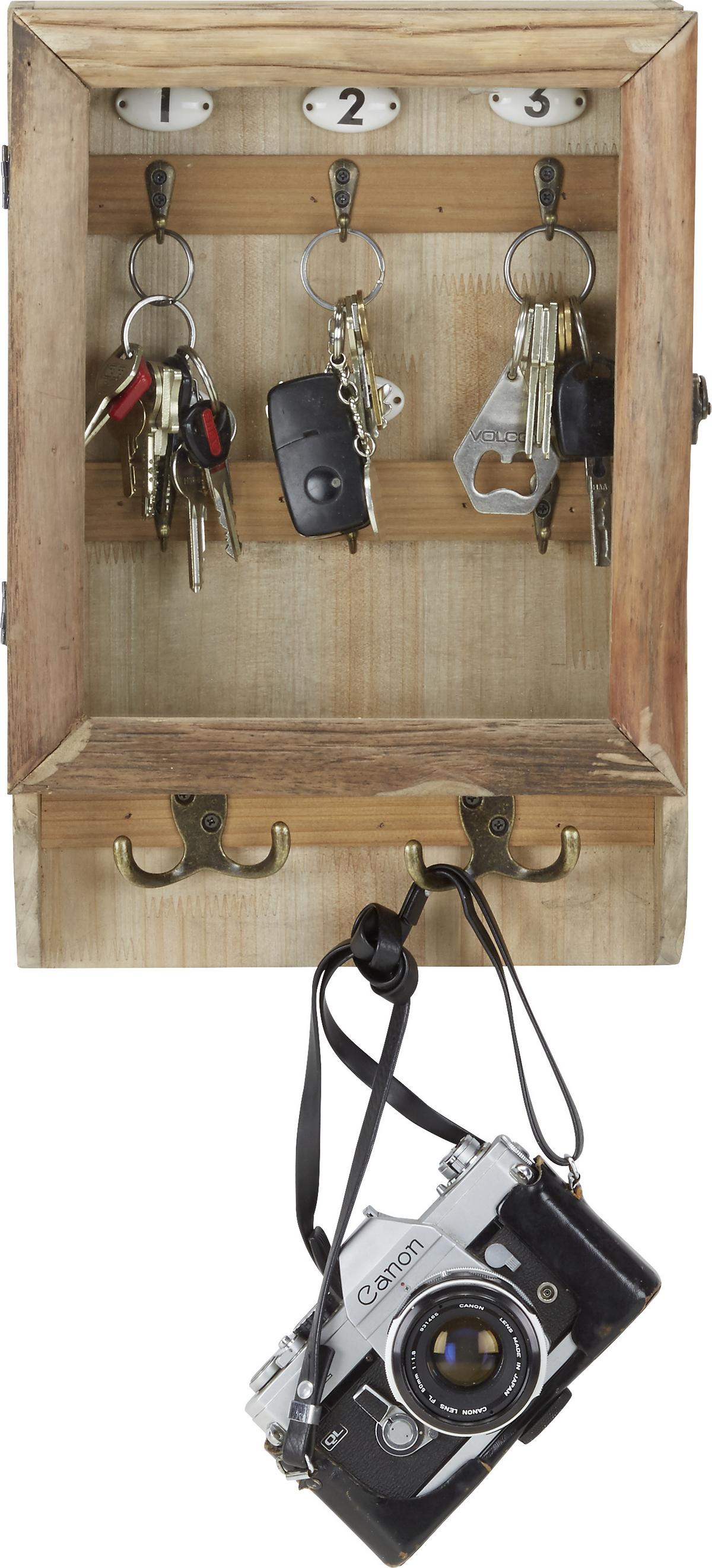 Schlüsselkasten in Braun - Braun, Holz/Keramik (26/38/8cm) - Mömax