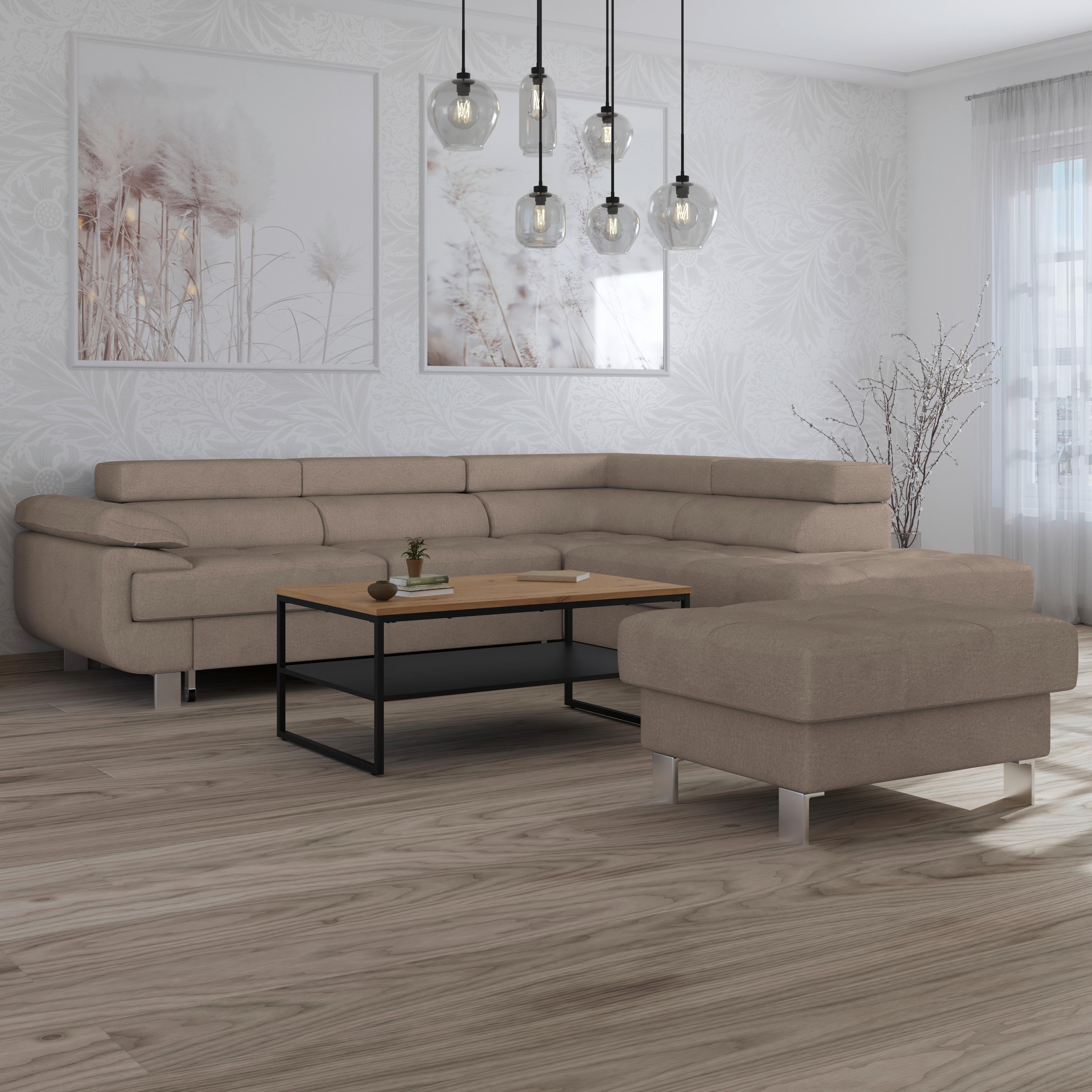 Taburet SAVONA - taupe, Modern, textil (90/44/73cm) - Ondega