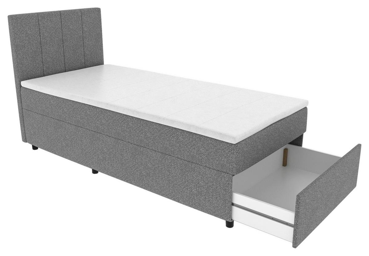 Boxbett Odin Anthrazit ca. 120x200cm - Anthrazit/Schwarz, KONVENTIONELL, Kunststoff/Textil (120/200cm) - Based