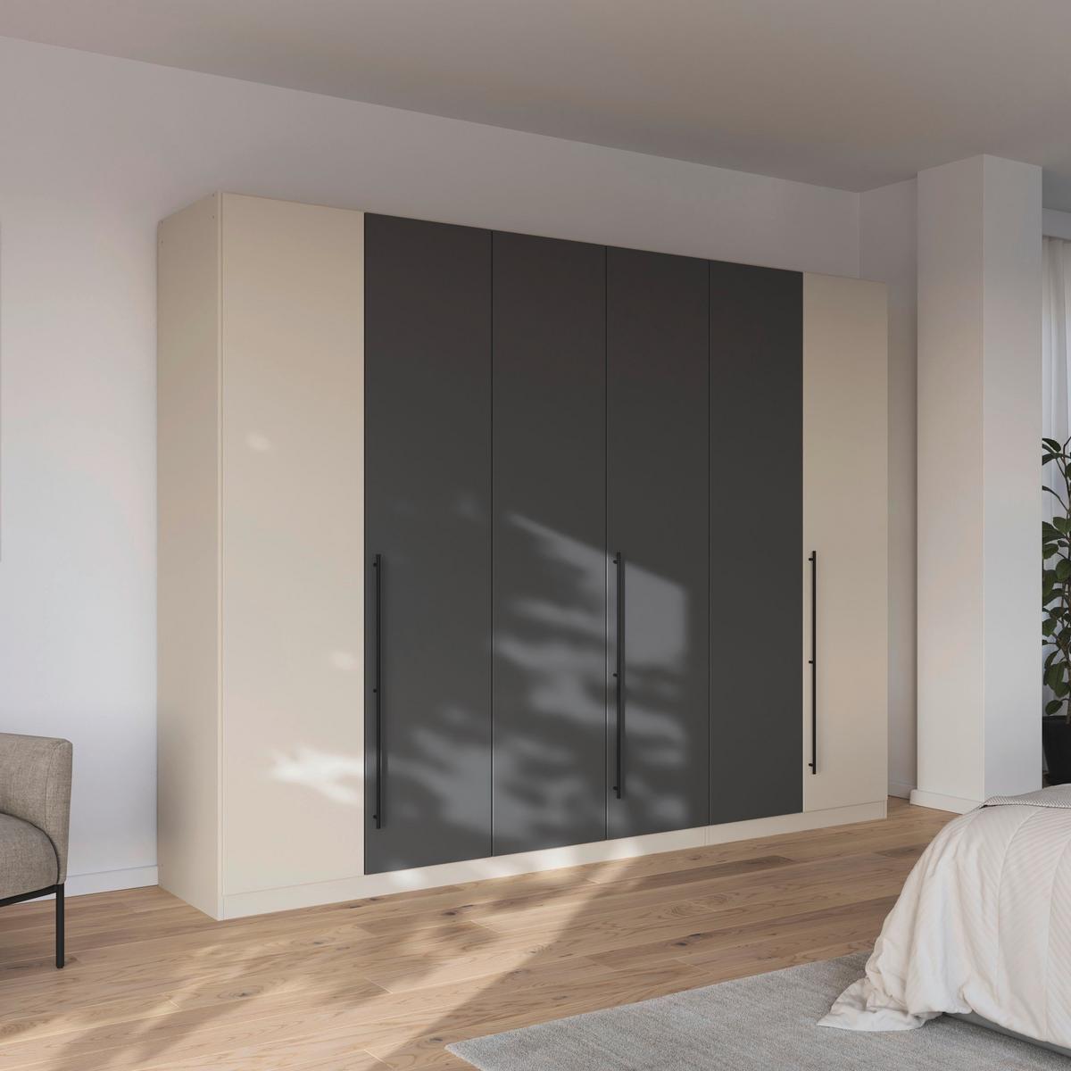 Kleiderschrank Grau/champagner - Champagner/Schwarz, Konventionell, Holzwerkstoff/Metall (271/229/54cm) - Based