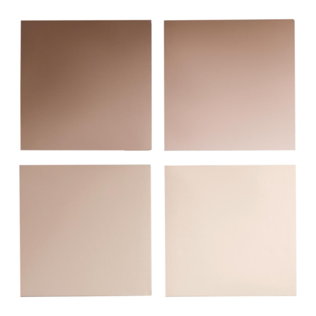 Spiegelfliesenset Tail Bronze 4er Set - Bronzefarben, Basics, Glas (30/30cm) - Mömax