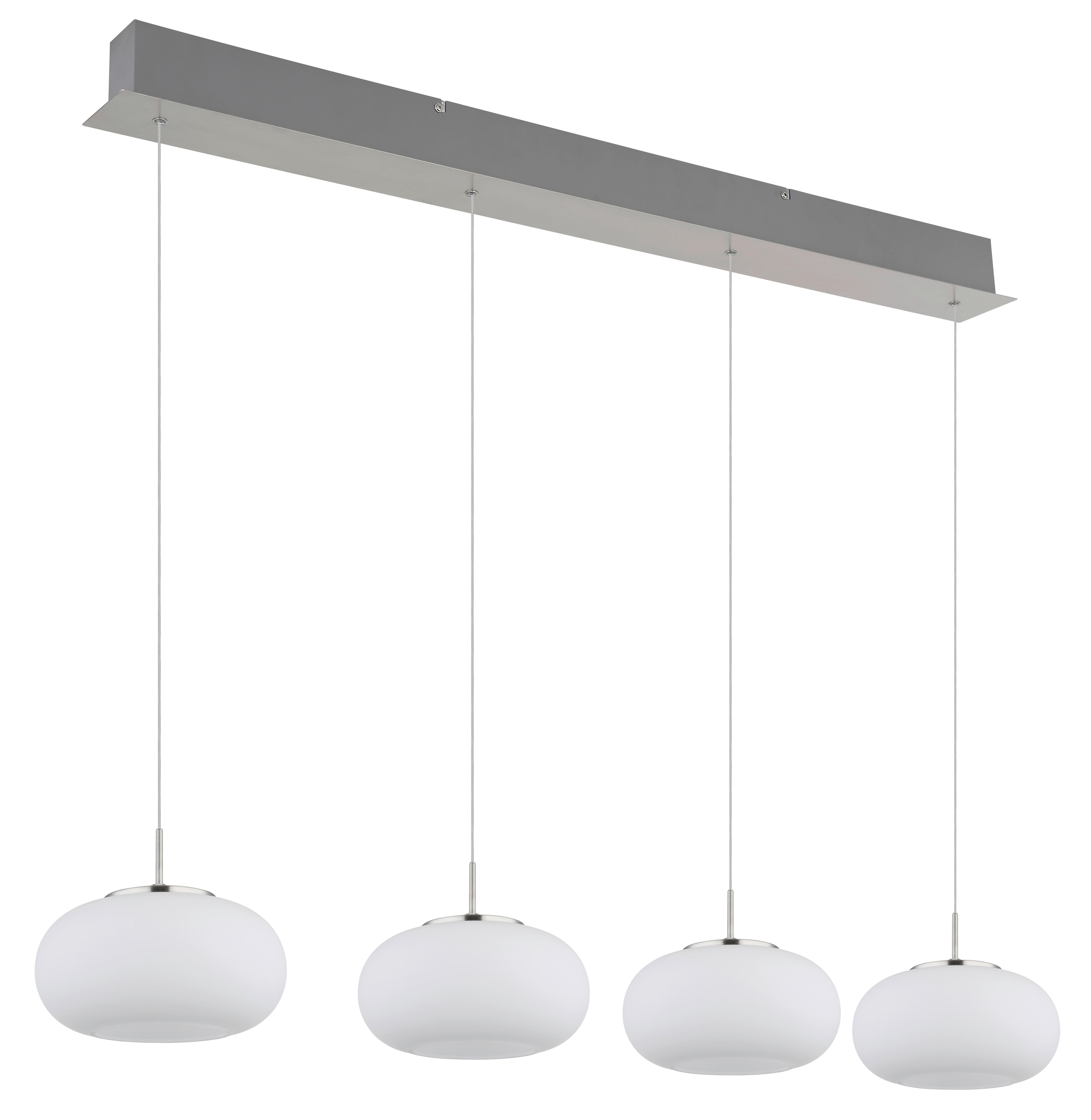 Led Viseća Svjetiljka Opal - boje nikla/prozirno, Design, staklo/metal (110/20/150cm) - Globo
