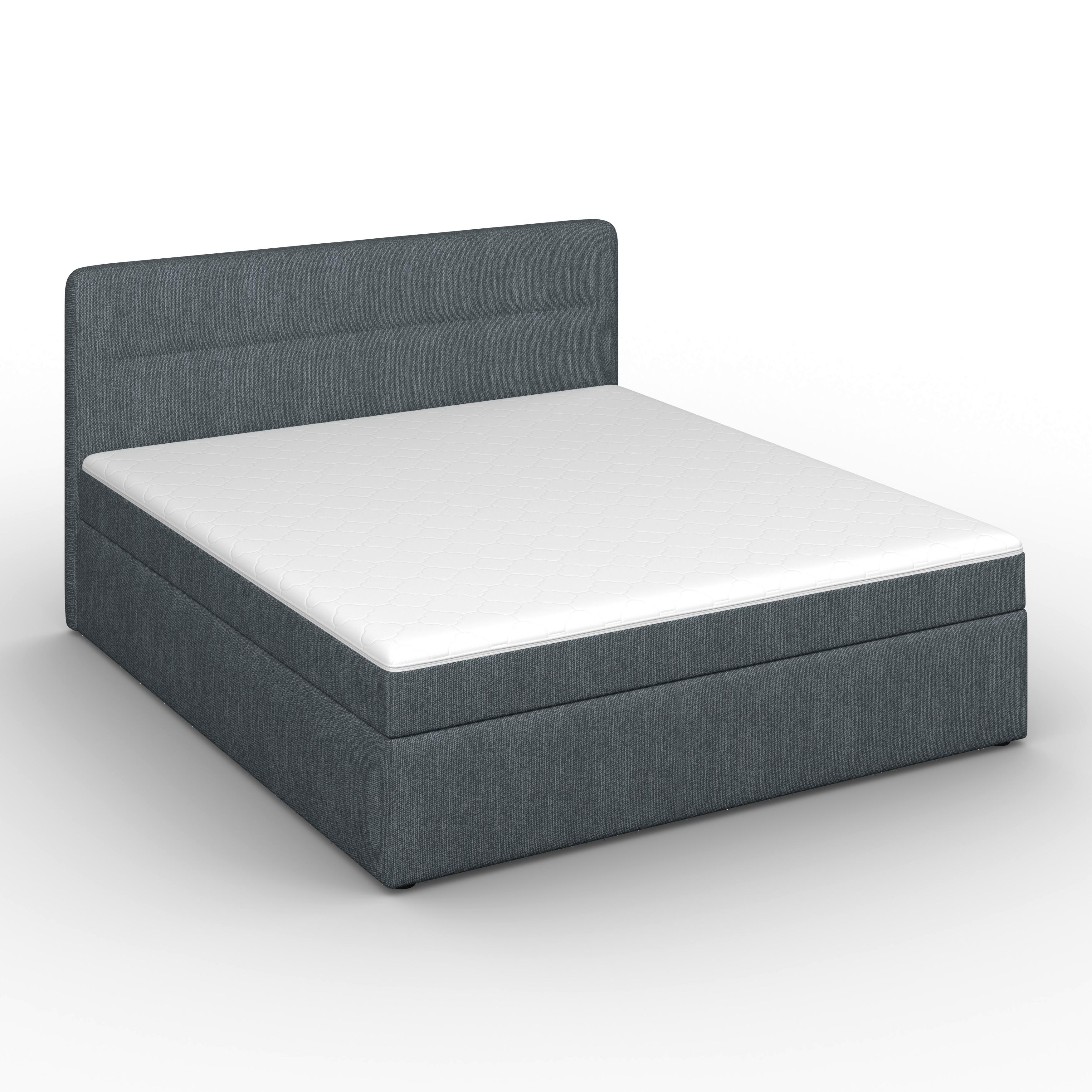 BOXSÄNG MARCO - Graublau/svart, Modern, trä/textil (180/200cm) - Bessagi Home
