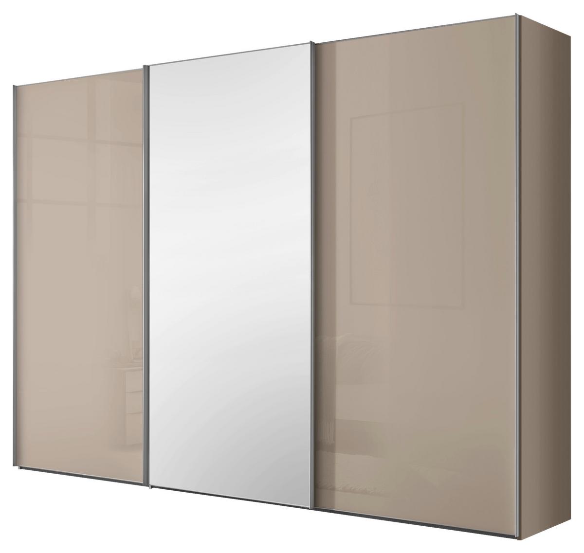 Schwebetürenschrank Lumos Sandfarben - Sandfarben/Alufarben, Konventionell, Glas/Holzwerkstoff (298/222/68cm) - Based