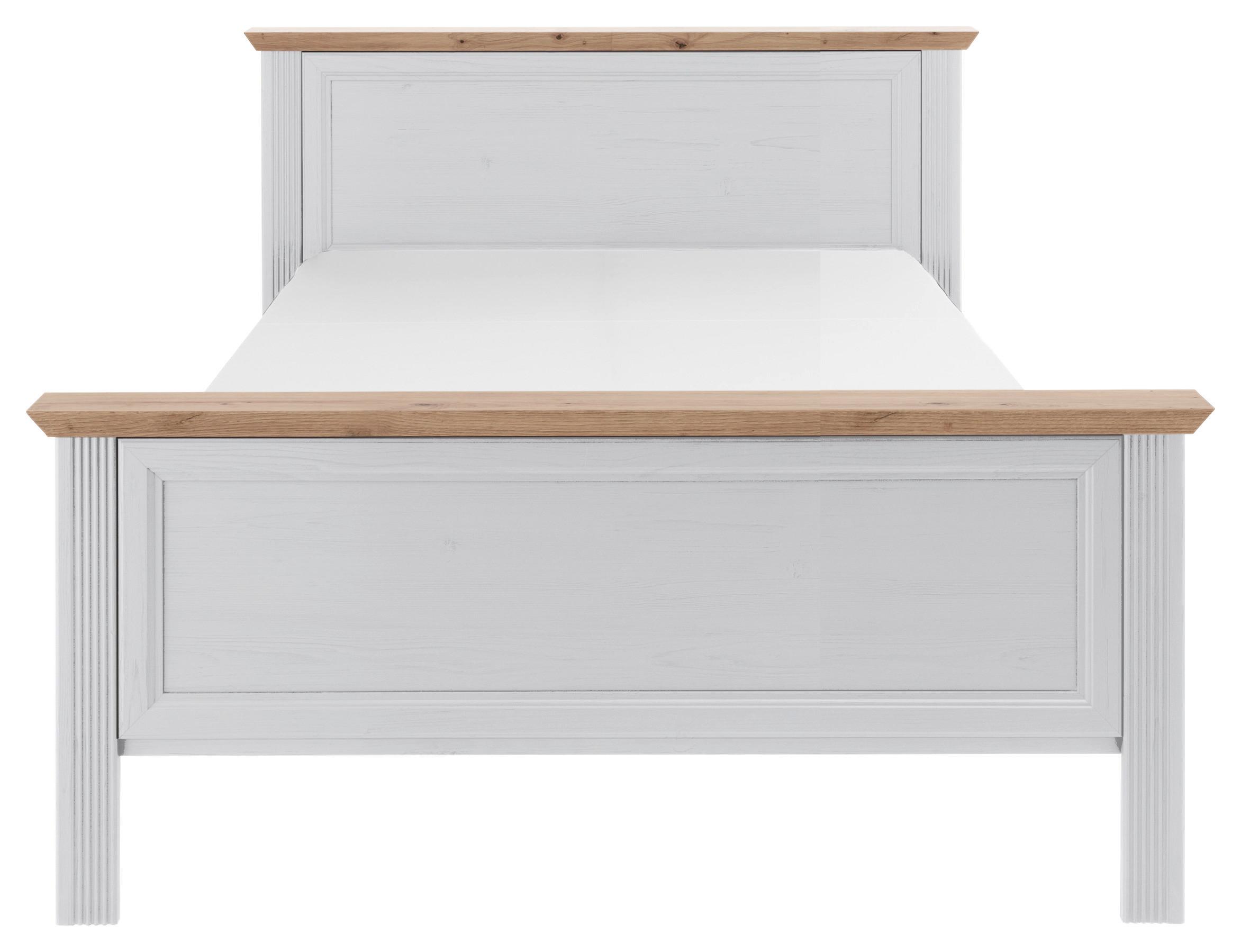 Klasični Krevet Jasmin Ii - bijela/hrast Artisan, Lifestyle, drvni materijal/plastika - Modern Living