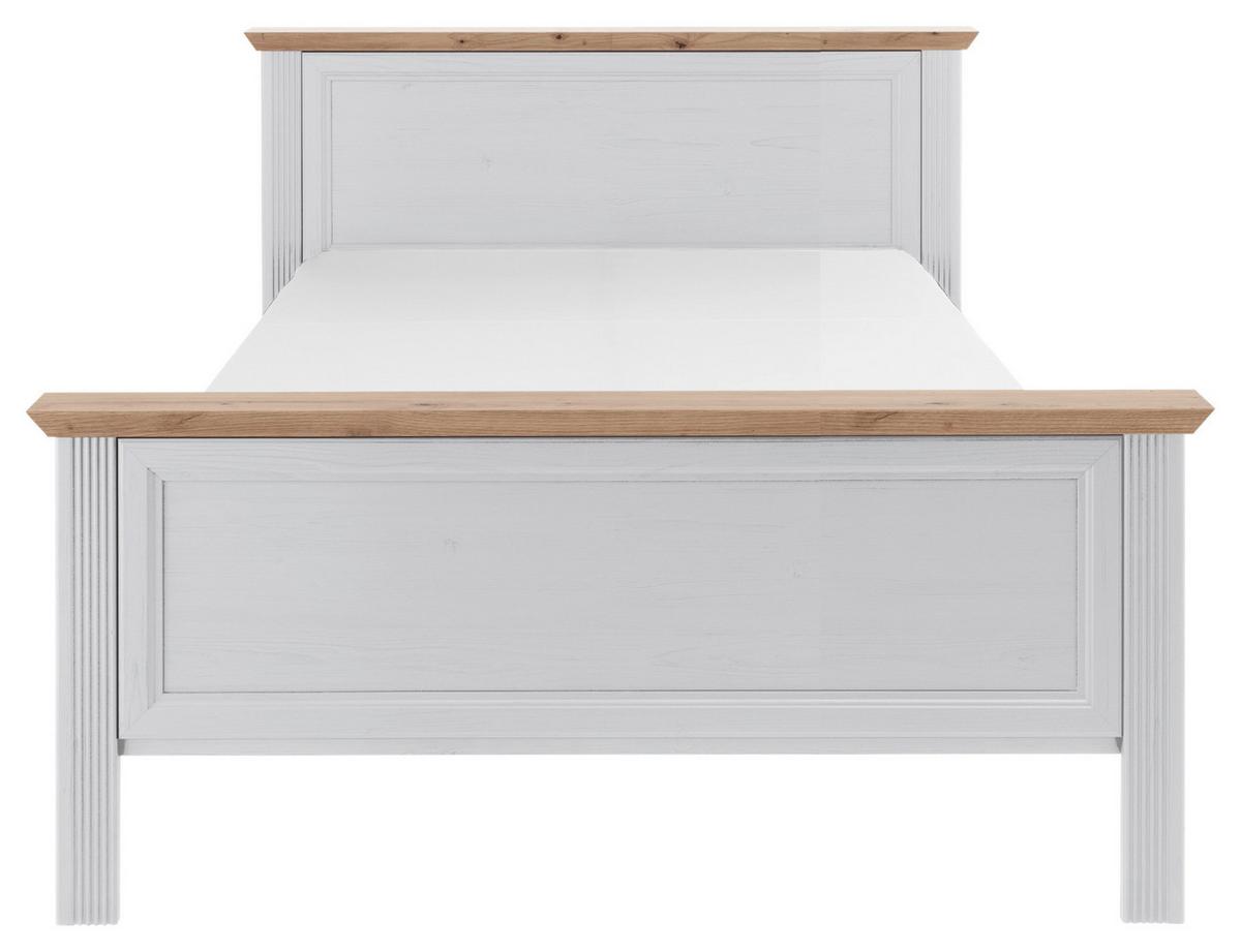 Klasični Krevet Jasmin Ii - bijela/hrast Artisan, Lifestyle, drvni materijal/plastika - Modern Living