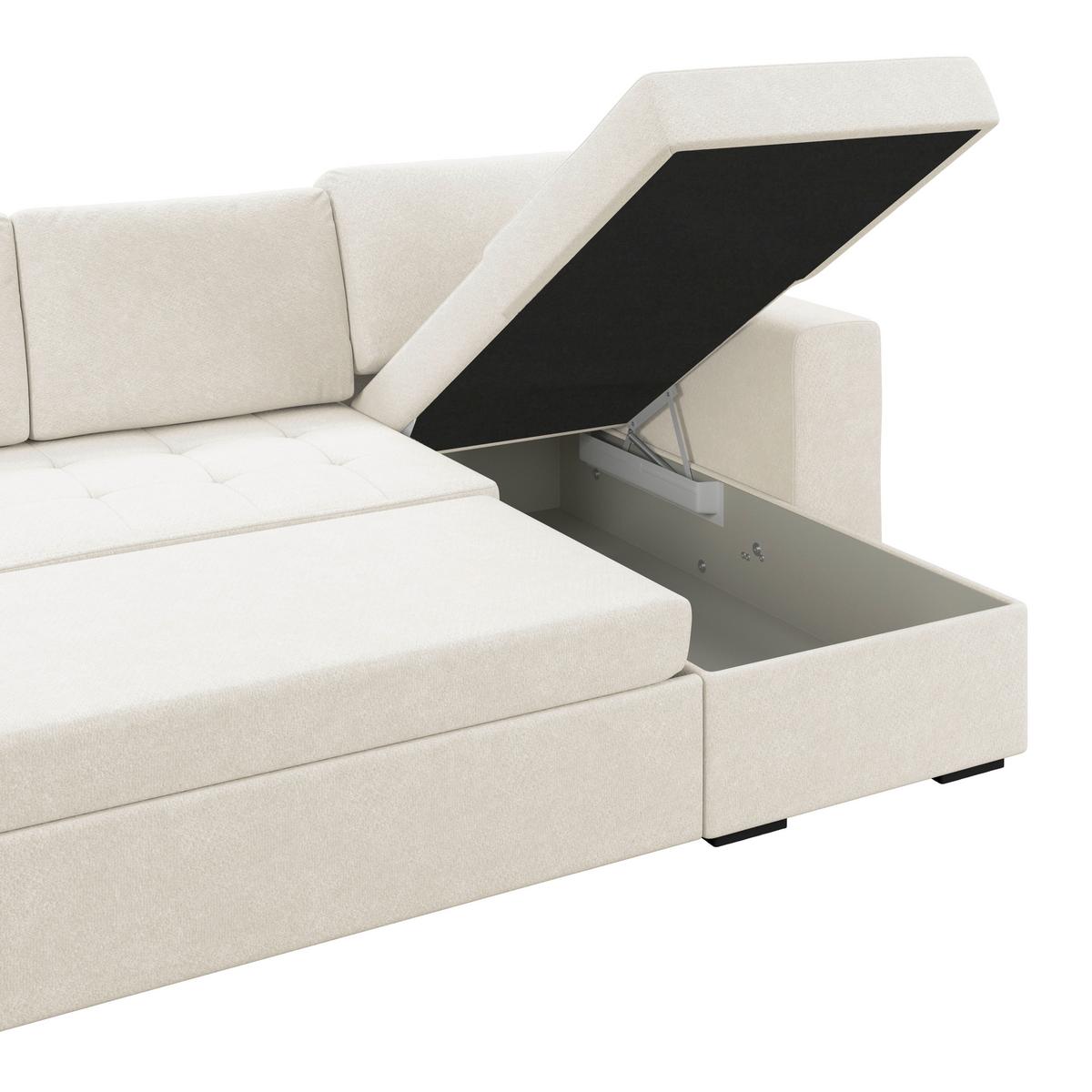 Kutna Garnitura Jan - krem, Trend, tekstil (247/155cm)