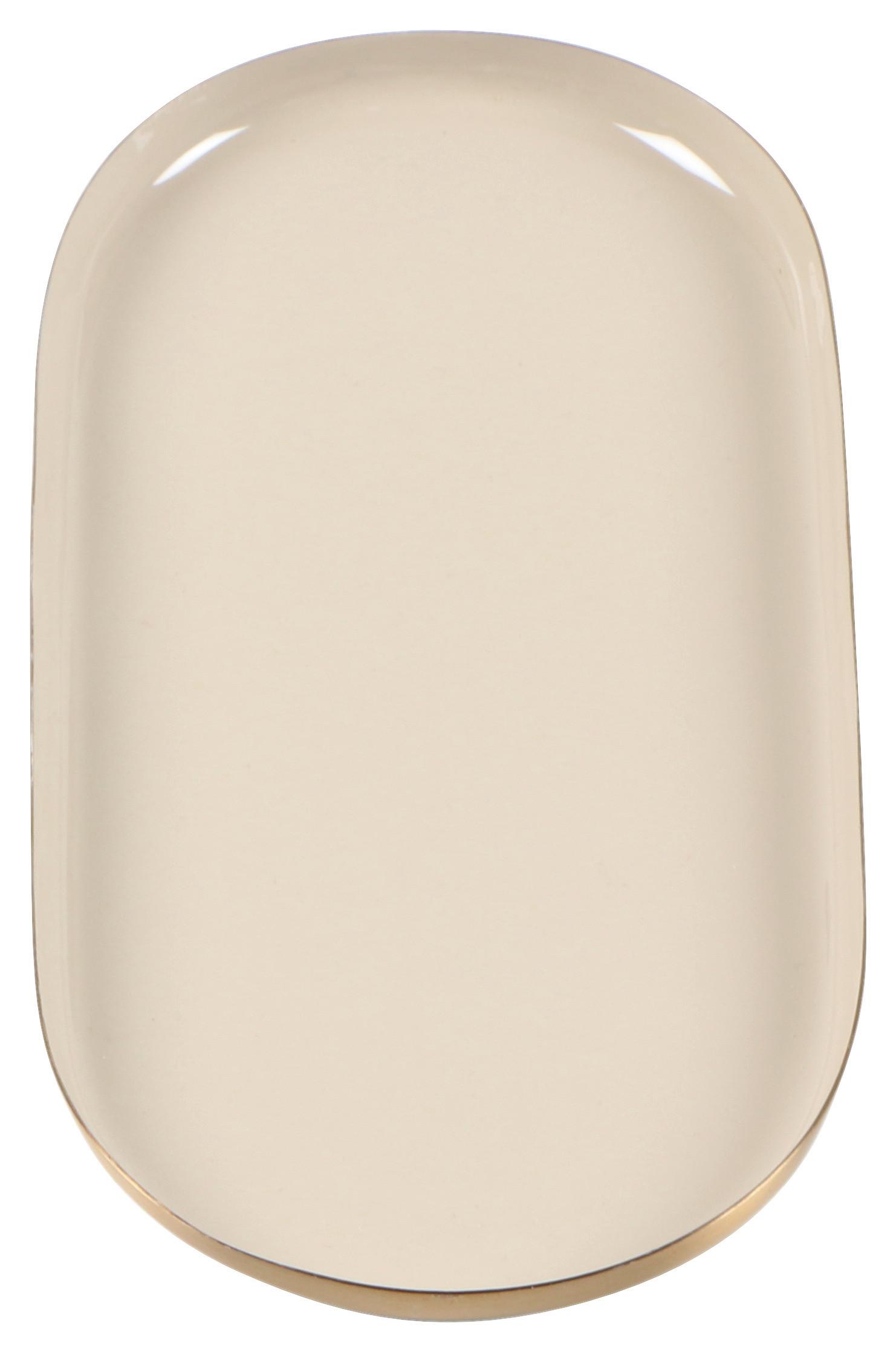 Dekotablett Windy Taupe - Taupe, Metall (11,5/24,5cm) - Mömax
