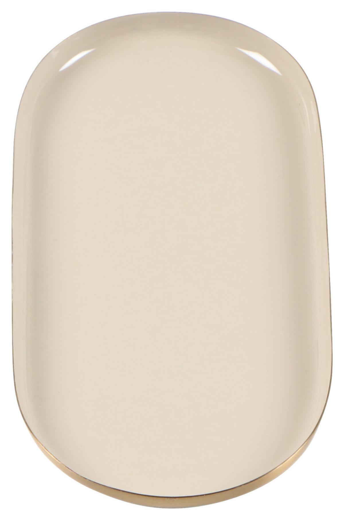 Dekotablett Windy Taupe - Taupe, Metall (11,5/24,5cm) - Mömax