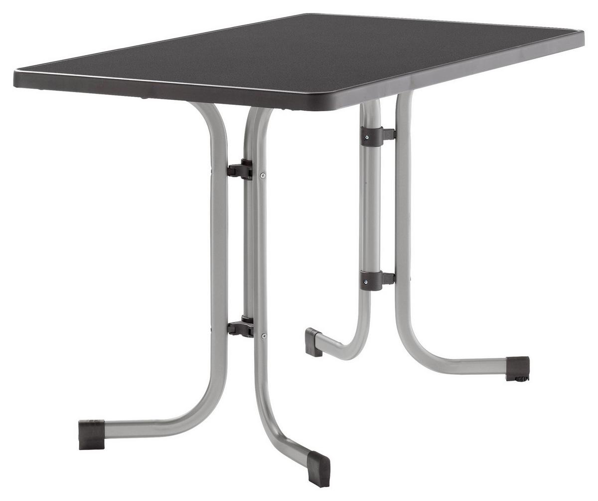 Gartentisch ca.115x70x72cm Graphitfarben - Graphitfarben, MODERN, Holzwerkstoff/Metall (115/70/72cm) - Sieger