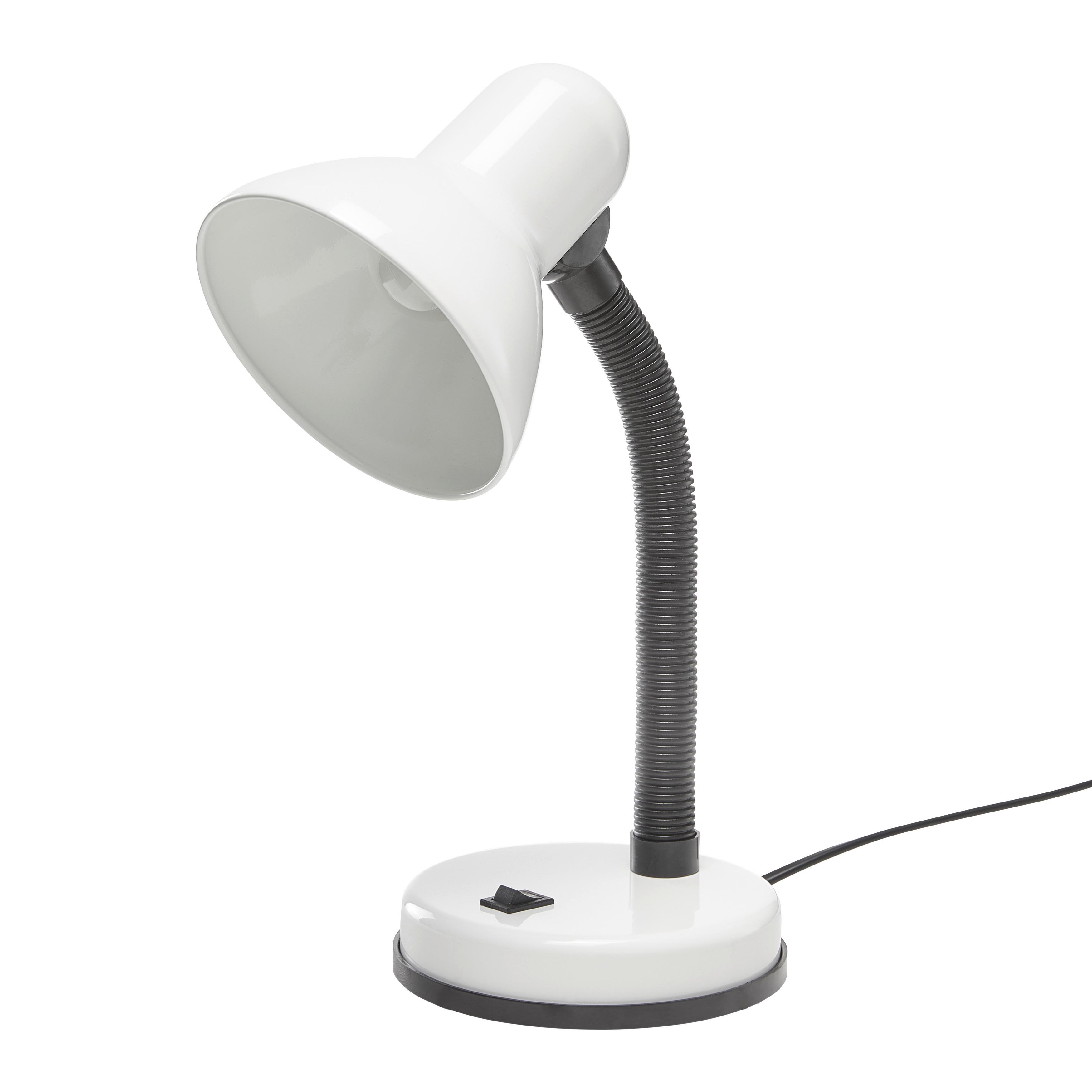Íróasztali Lámpa Leona - Fehér, Műanyag/Fém (14,5/37,8cm) - Modern Living