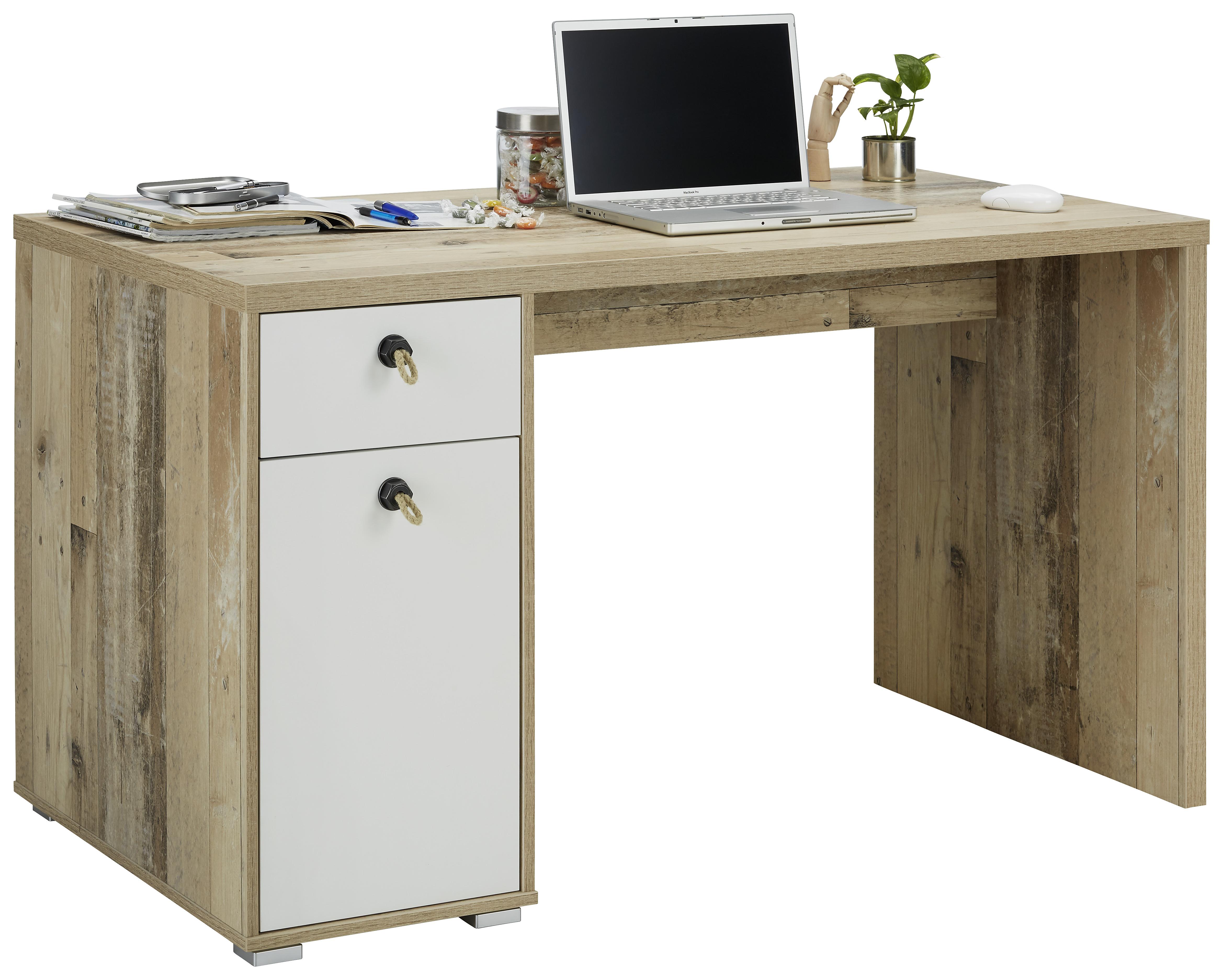 Schreibtisch in Eichefarben Old Style - Eichefarben/Anthrazit, KONVENTIONELL, Naturmaterialien/Holzwerkstoff (130/76/70cm) - Modern Living