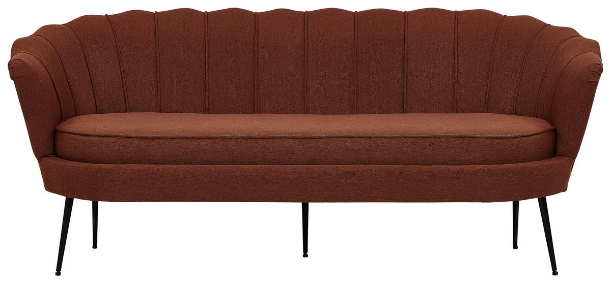 Sofa Calais ca. 180 cm Rostfarben - Rostfarben/Schwarz, Design, Textil/Metall (180/78.5/78cm) - Livetastic