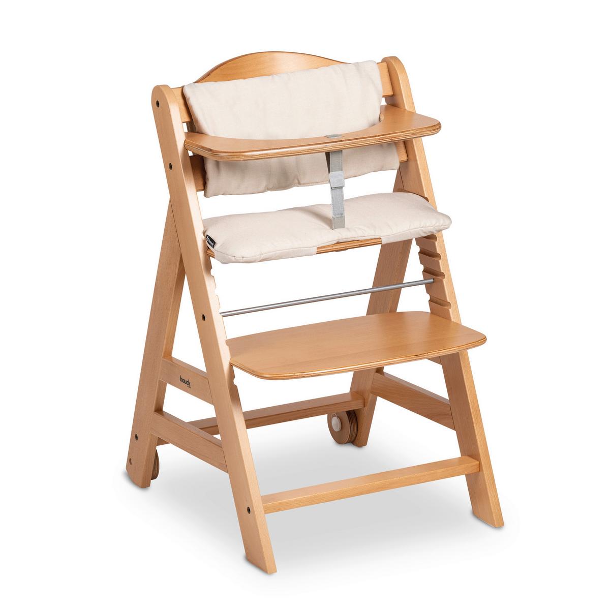 WYSOKIE KRZESŁO 66404 BETA+ - kolor bukowy, Basics, drewno (48/79/58cm) - Hauck