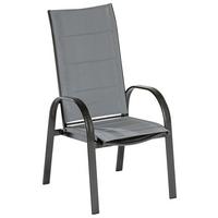 Vrtni Stol Marini, 2 Kos, Siva - siva/barve grafita, Konvencionalno, kovina/tekstil (57/110/73cm) - Gardenson