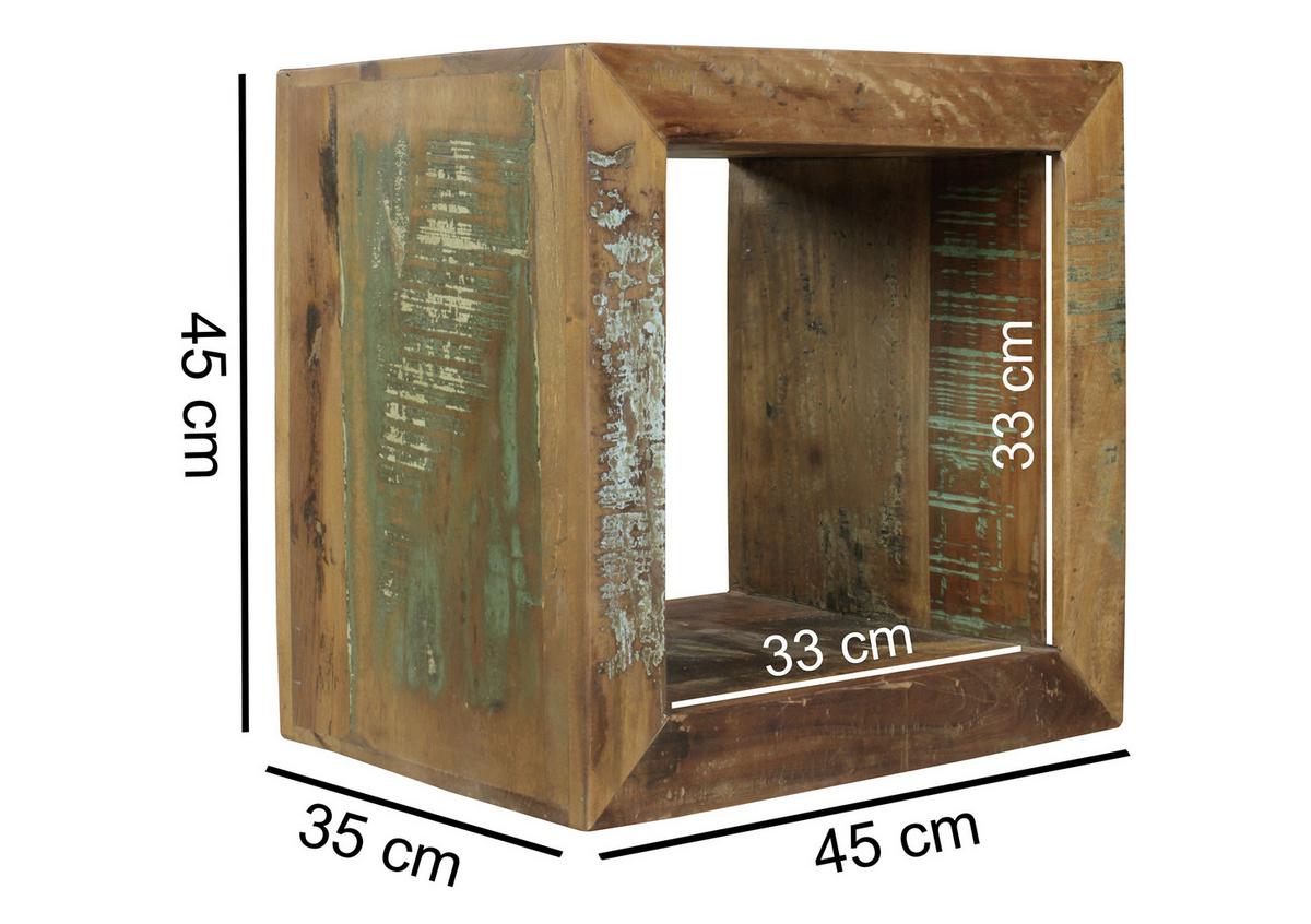 Mizica Kalkutta - rjava, Design, les (45/45/35cm) - MID.YOU