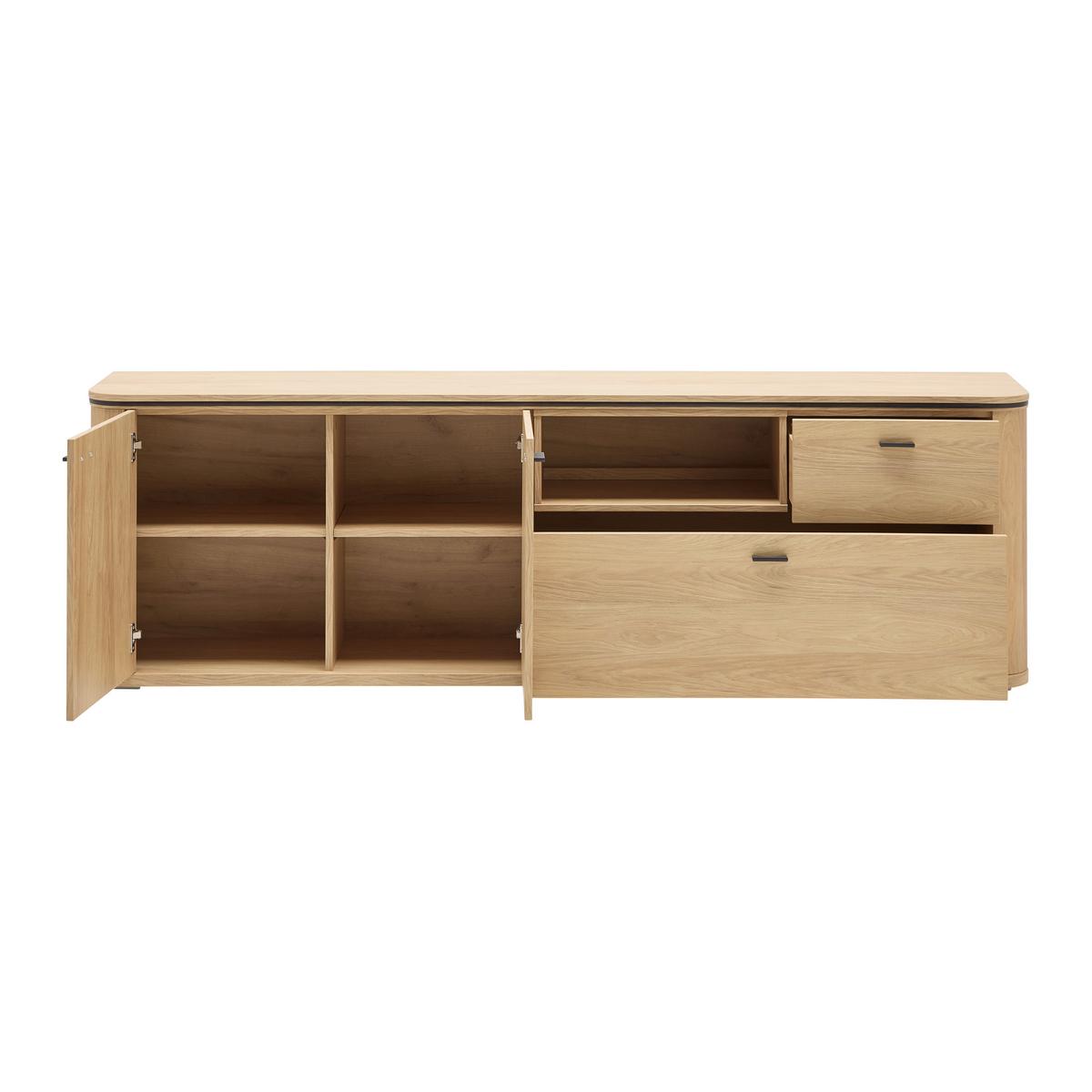 TV-Element Lagos Eichefarben - Eichefarben/Anthrazit, Modern, Holzwerkstoff/Kunststoff (210,2/65/42,5cm) - Premium Living