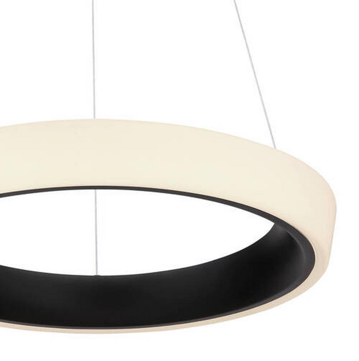 Viseča Led-svetilka Tabano, S Sijalko - črna/opal, Design, kovina/umetna masa (49,5/120cm) - Globo