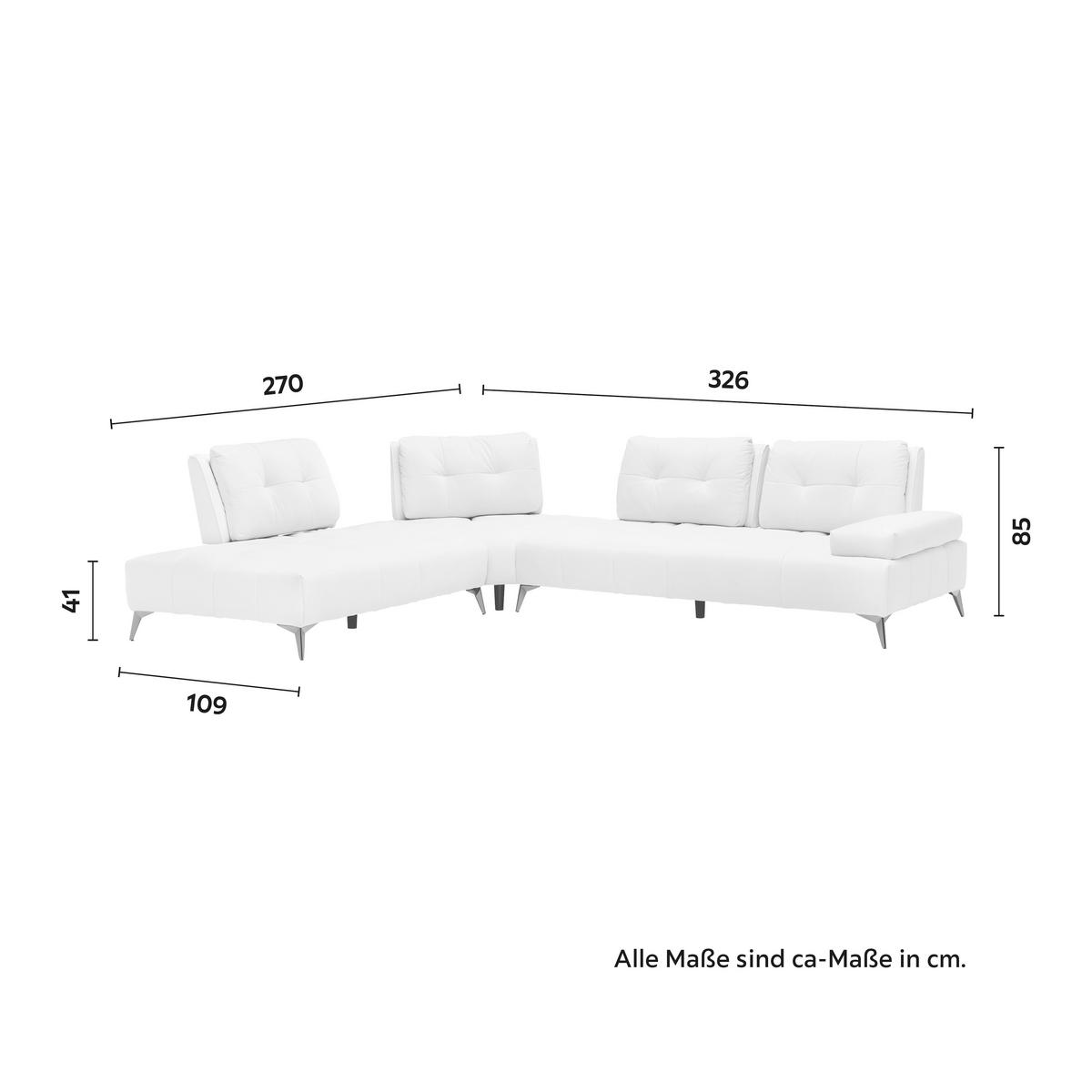 Sedežna Garnitura Estella - temno siva/krem barve, Moderno, kovina/tekstil (326/85/270cm) - Bessagi Home