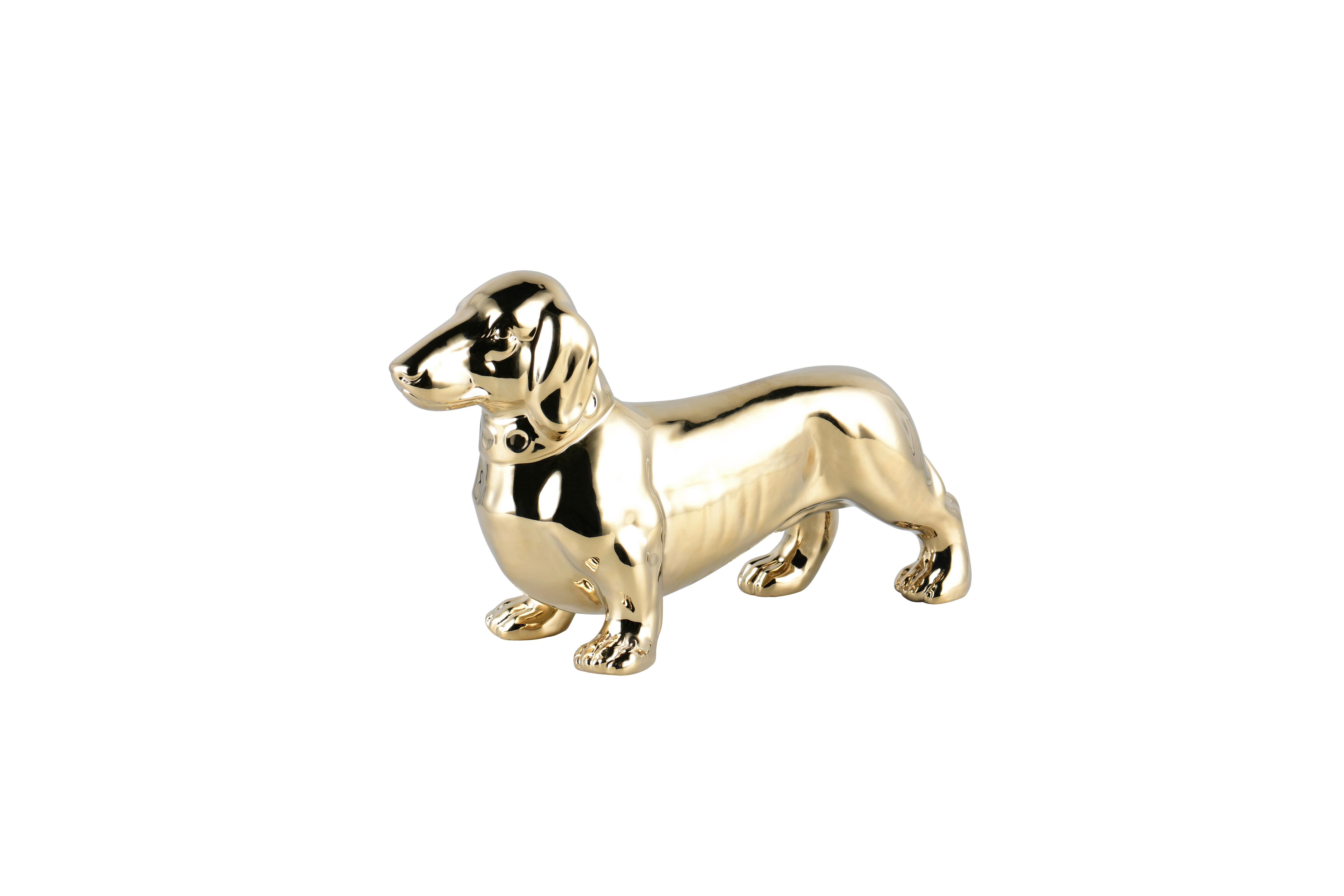 Dekohund Max Goldfarben - Goldfarben, Basics, Keramik (14/21/36cm)