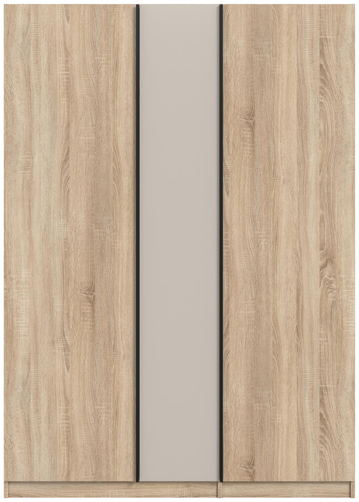 Omara S Klasičnimi Vrati Oakland, Barva Hrasta - kašmir/črna, Moderno, leseni material (130/183/53cm) - MID.YOU