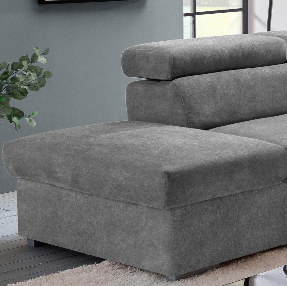 Wohnlandschaft "Milla" , Grau ca. 217x252 cm - Grau, Basics, Holz/Textil (217/252cm) - MID.YOU