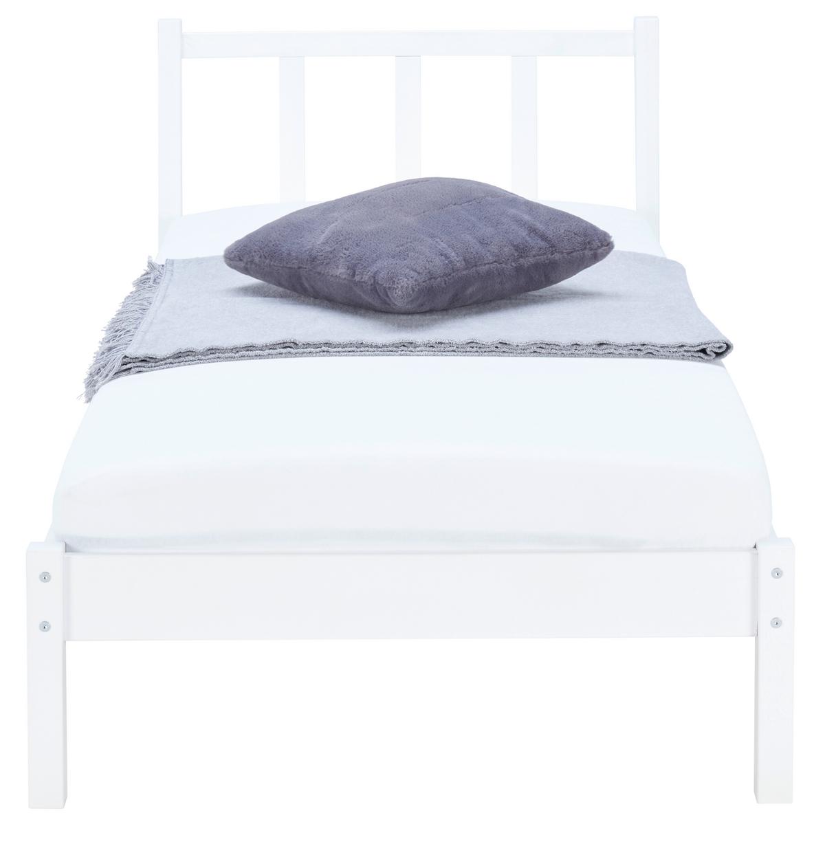 Postelja Maren - bela, Basics, les (90/200cm)