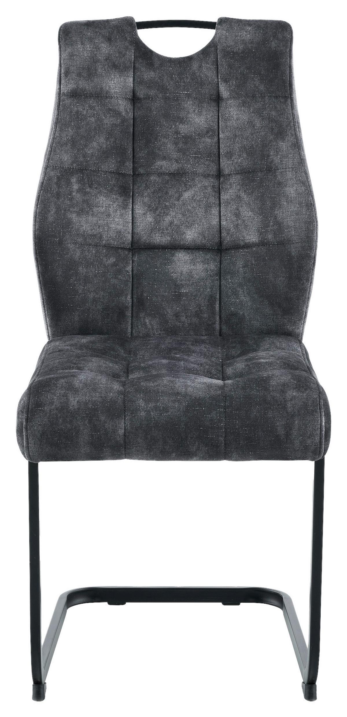 Stolica Emilia - crna/antracit, Konvencionalno, metal/tekstil (43/95/61cm) - Premium Living