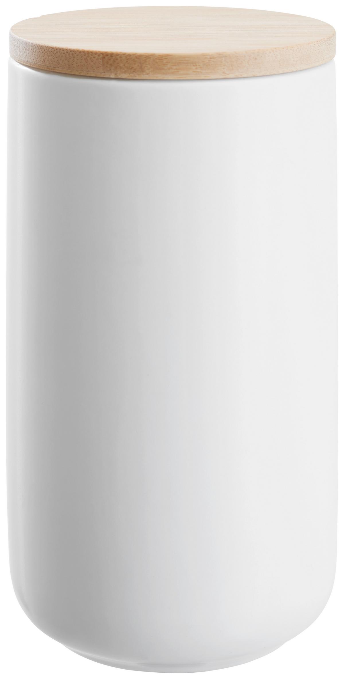 Ételtároló Doboz Svea-L - natúr színű/fehér, Modern, fa/kerámia (10/18cm) - Premium Living