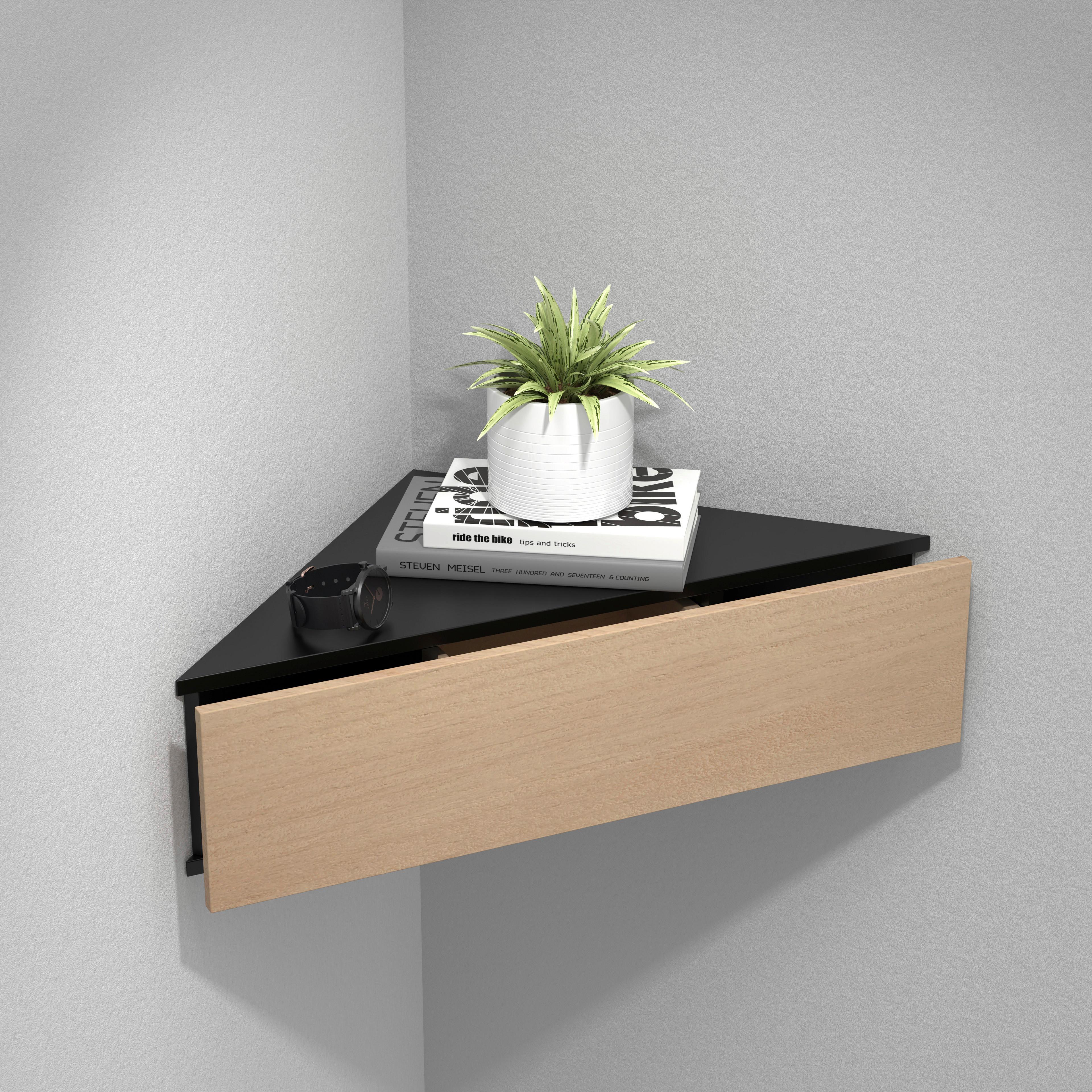NACHTKÄSTCHEN USAL S - Honigeiche/Schwarz, Modern, Holzwerkstoff (60/15/42,4cm) - MID.YOU